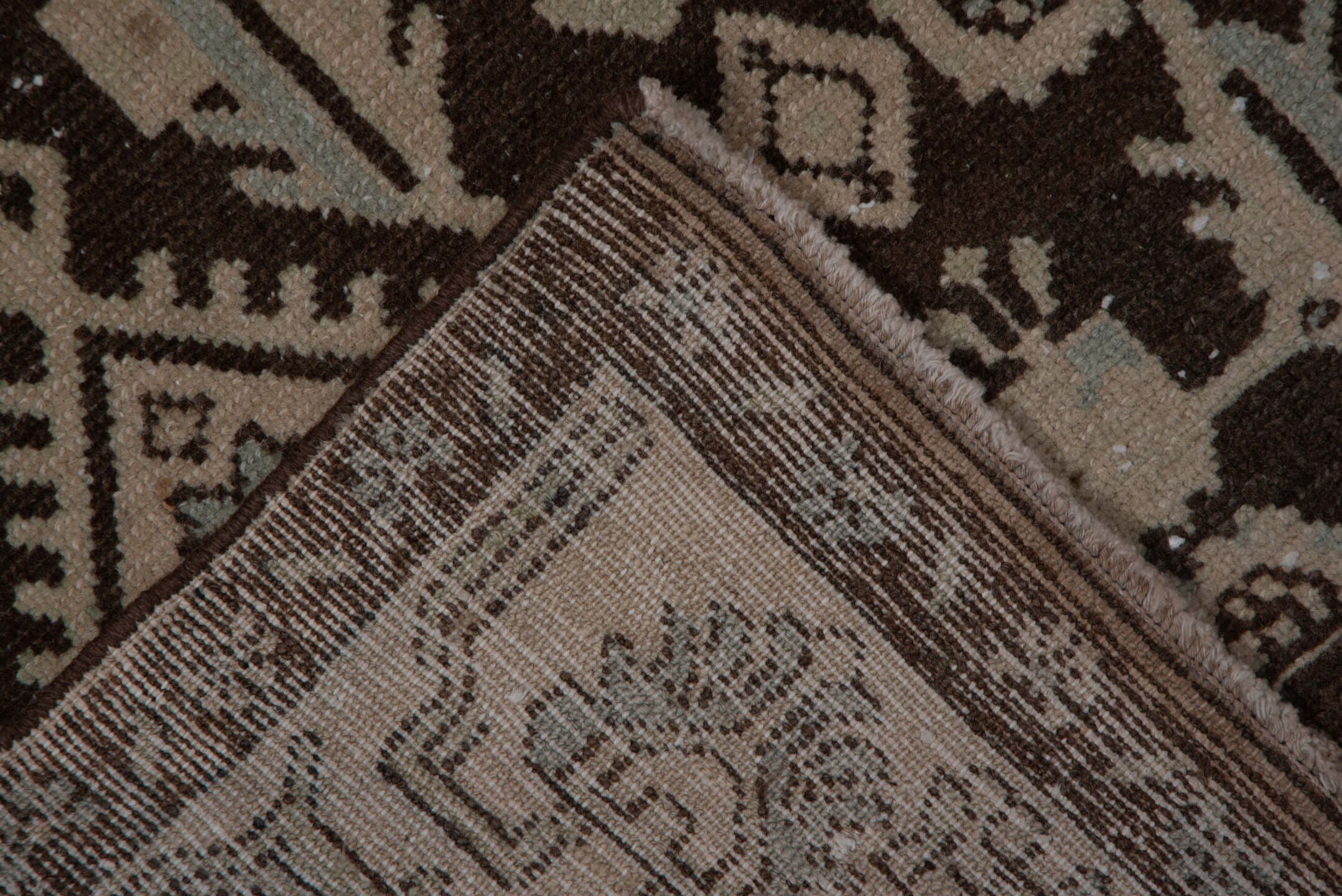 4' x 6' one-of-a-kind handmade antique Hamadan small size rug. Color palette: brown, ivory, taupe, sky blue, camel, beige