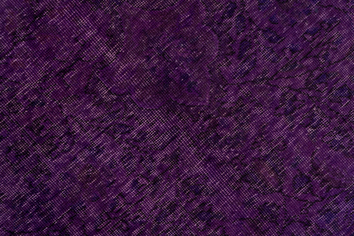 8' x 11' one-of-a-kind handmade antique Overdyed large size rug. Color palette: purple, plum, violet, eggplant, pink