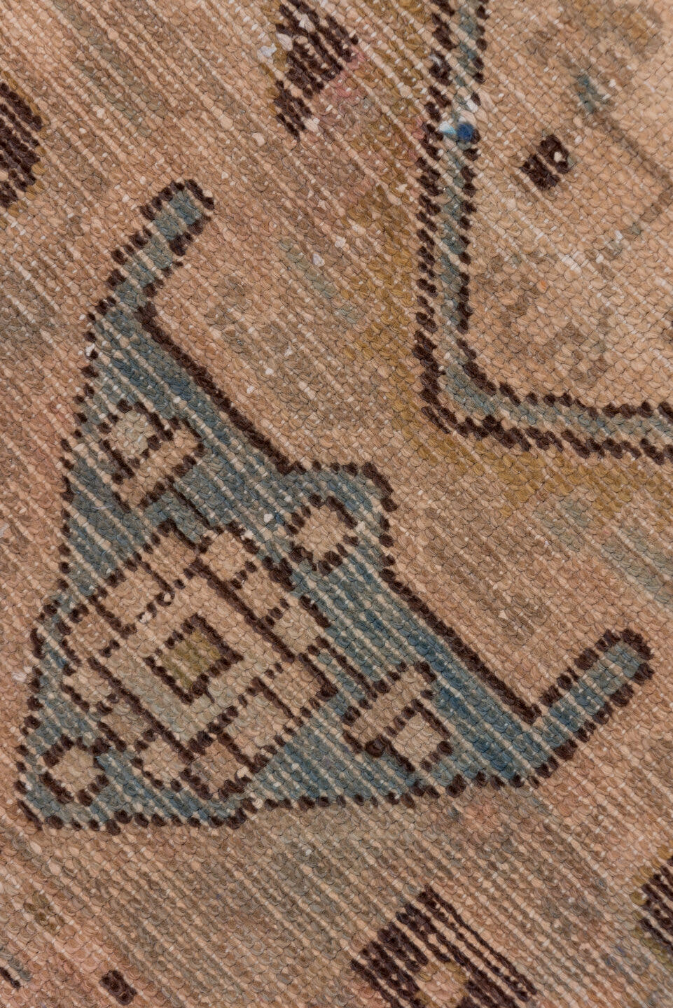 3' x 4' one-of-a-kind handmade antique Hamadan small size rug. Color palette: taupe, camel, ivory, slate, charcoal