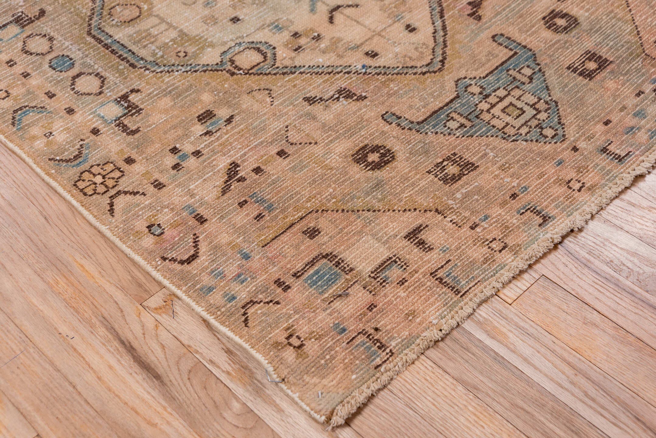 3' x 4' one-of-a-kind handmade antique Hamadan small size rug. Color palette: taupe, camel, ivory, slate, charcoal