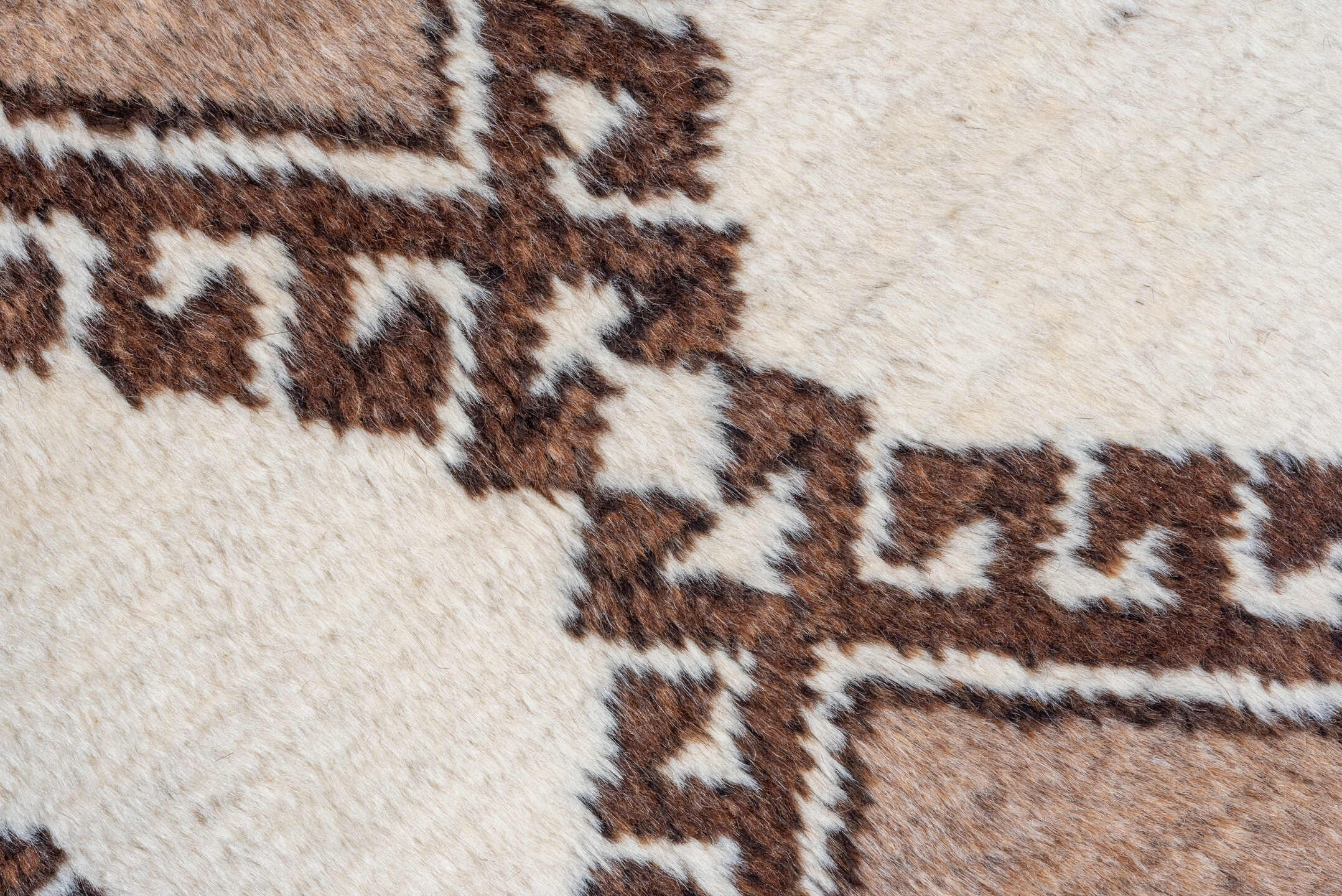 3' x 6' one-of-a-kind handmade antique Gabbe runner rug. Color palette: ivory, brown, camel, taupe, charcoal, beige, gray