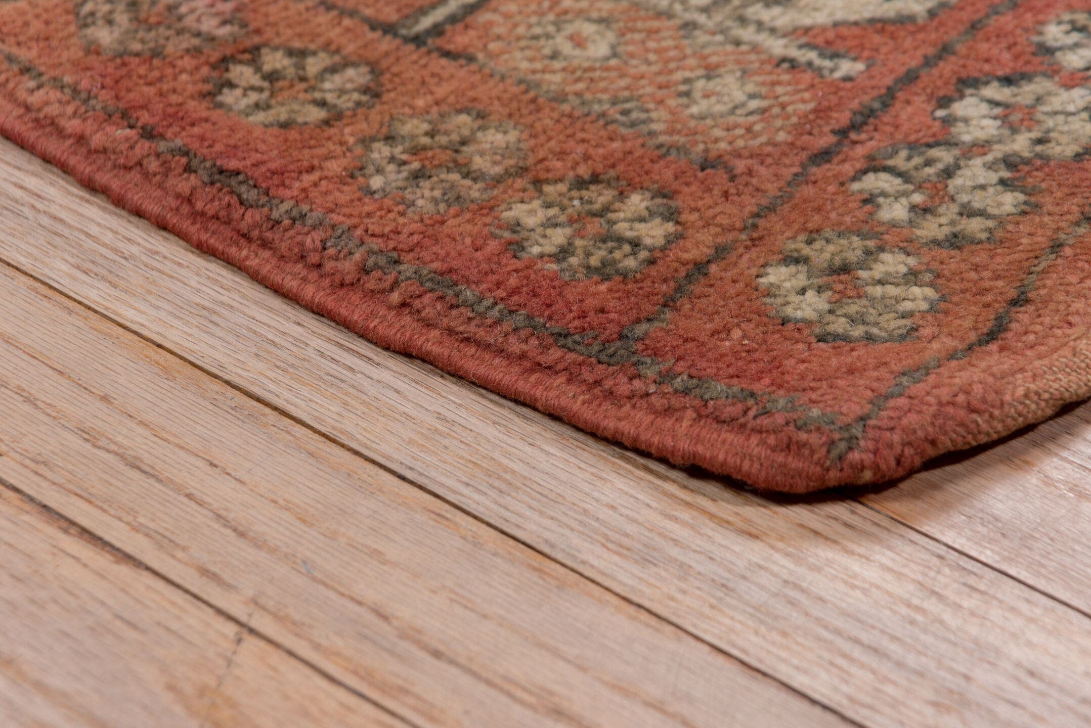 5' x 10' one-of-a-kind handmade vintage Moroccan medium size rug. Color palette: terra cotta, ivory, charcoal, camel, taupe