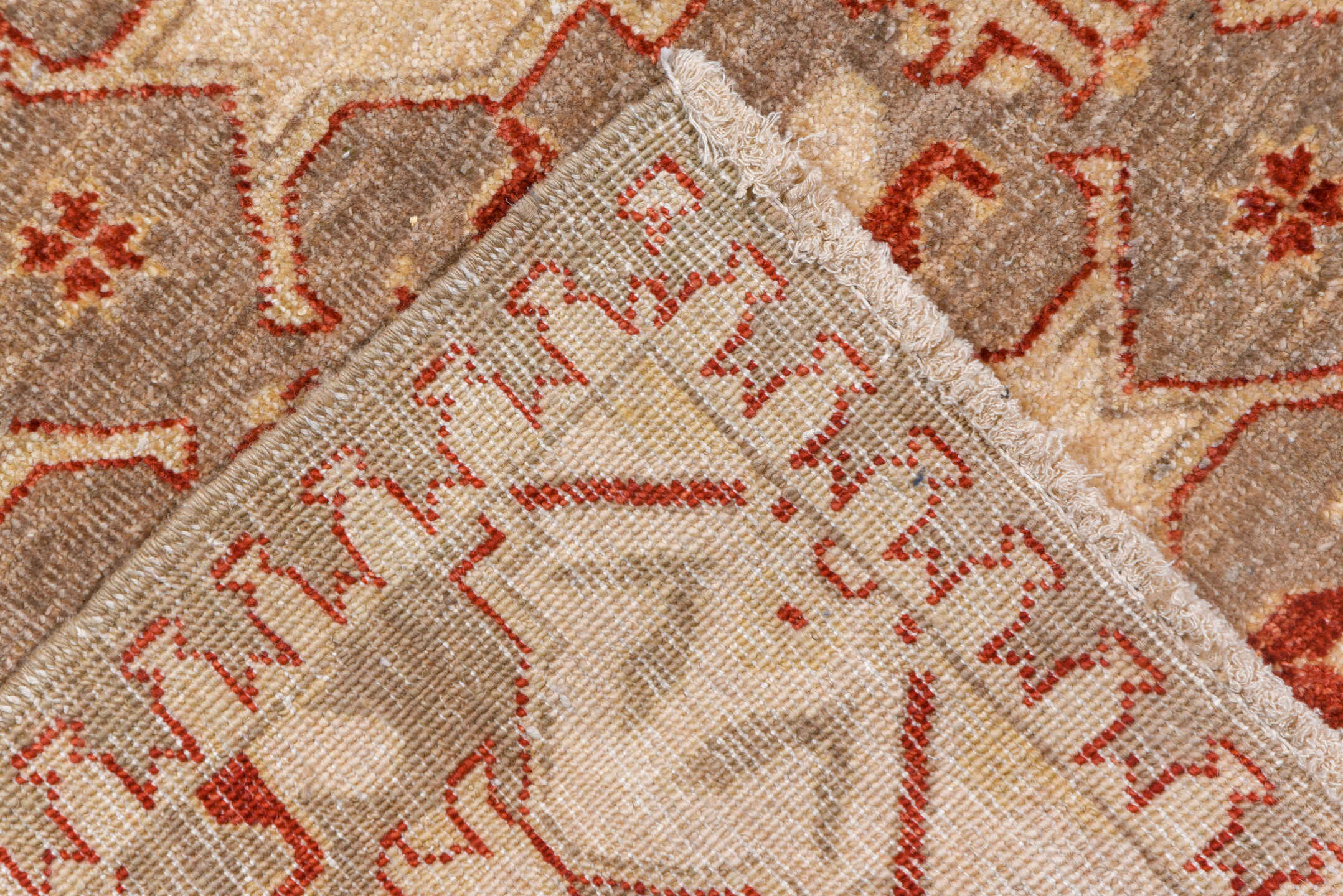 13' x 16' one-of-a-kind handmade vintage Sivas oversize rug. Color palette: brown, maroon, off-white, orange, pink, red