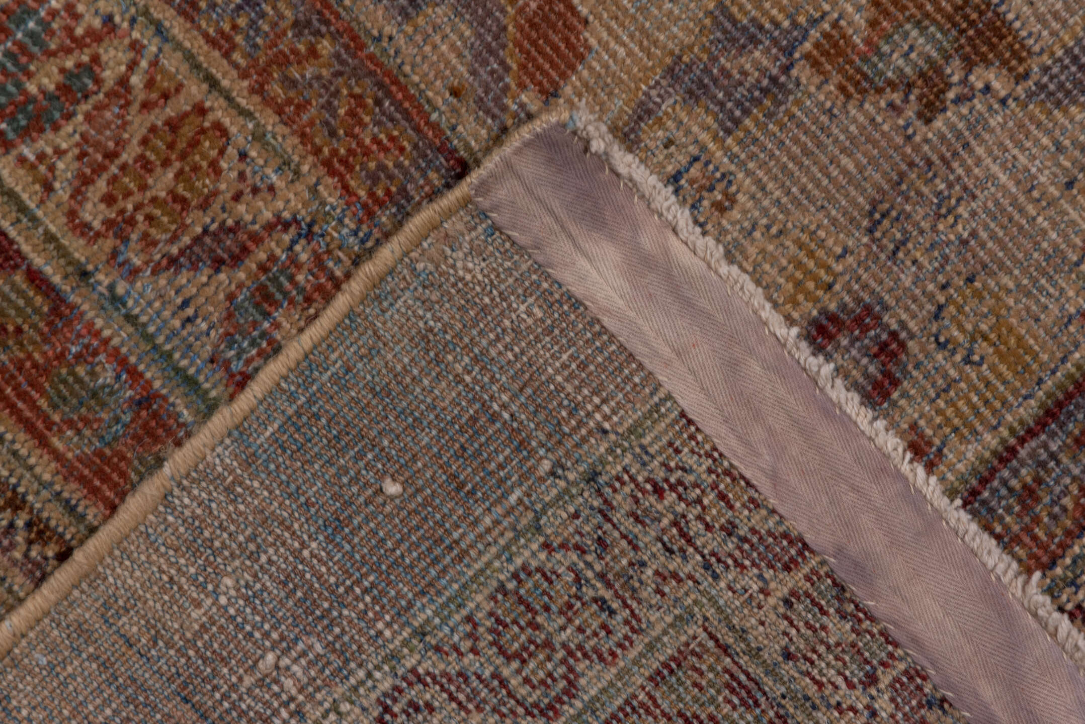 13' x 20' one-of-a-kind handmade antique Sultanabad oversize rug. Color palette: ivory, rose, taupe, dusty blue, sage