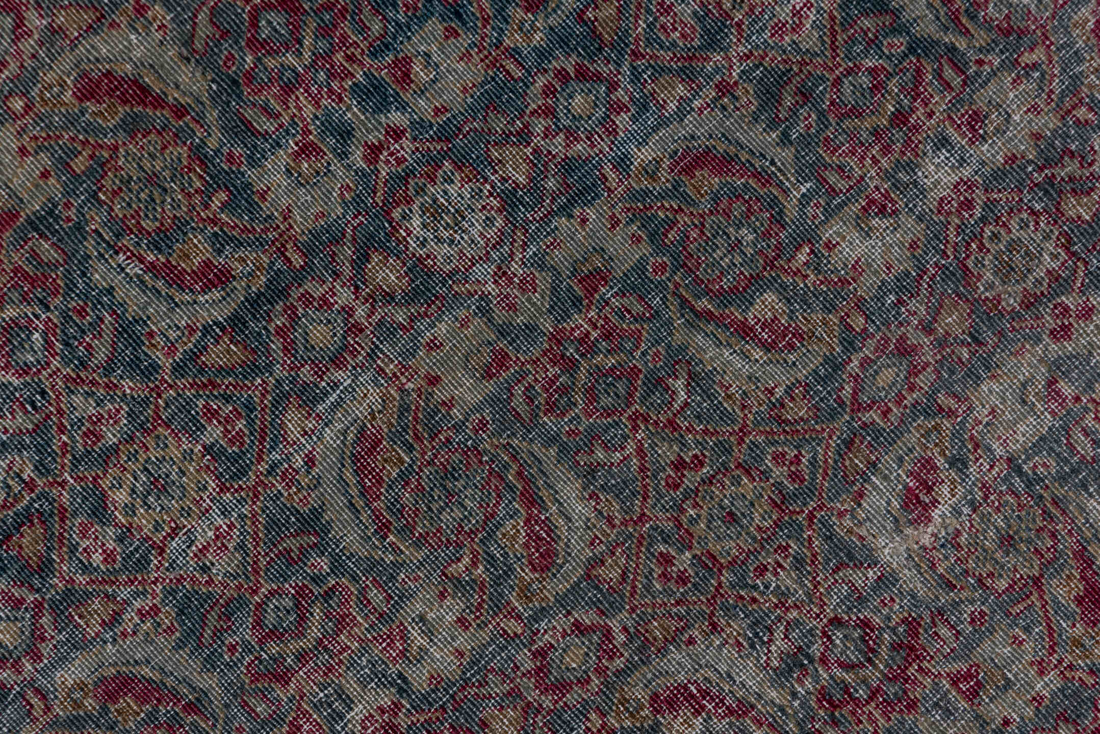 4' x 6' one-of-a-kind handmade antique Tabriz small size rug. Color palette: blue, taupe, burgundy, ivory, sage, rose, beige