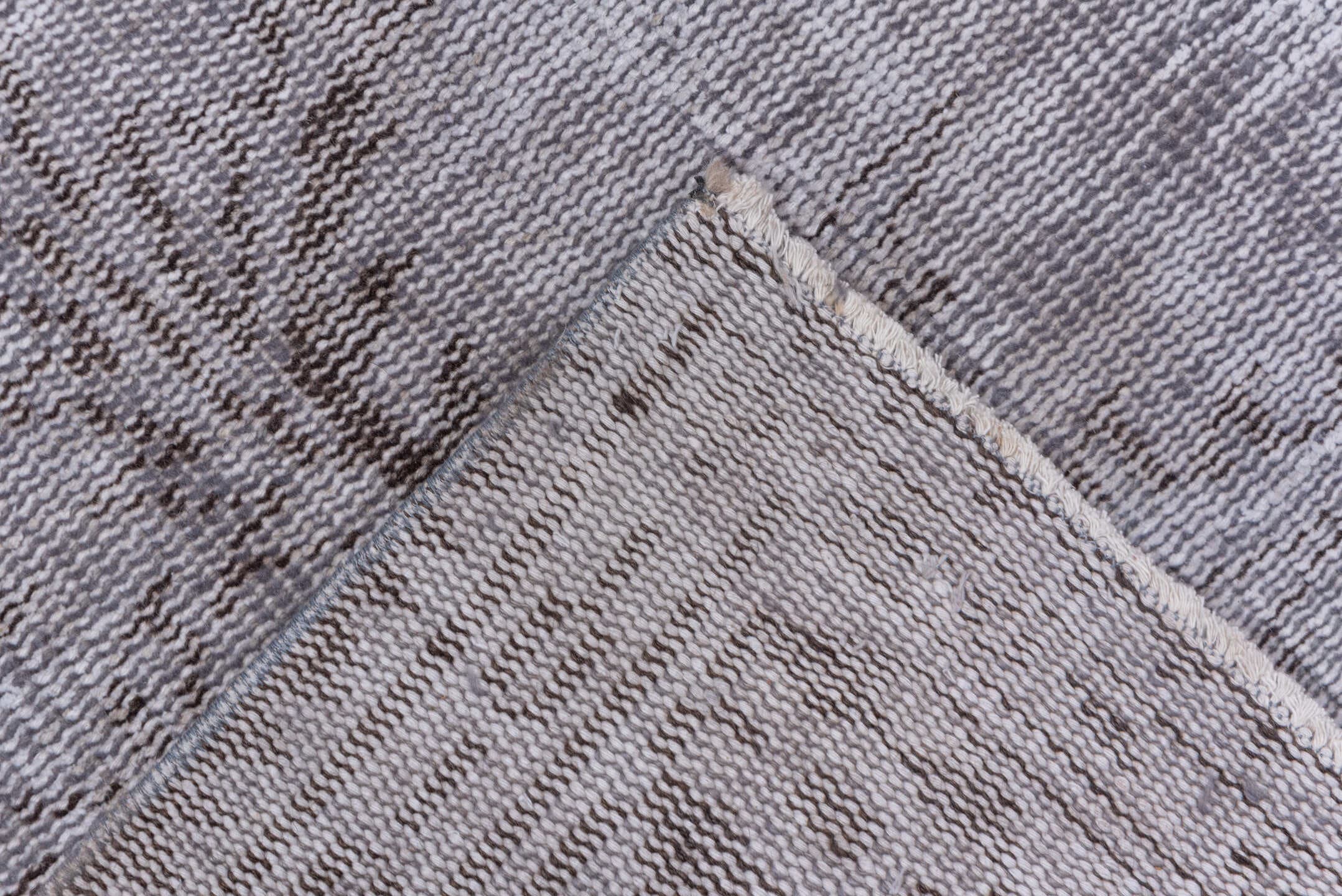 5' x 8' one-of-a-kind handmade vintage Overdyed medium size rug. Color palette: silver, gray, taupe, charcoal, ivory, beige