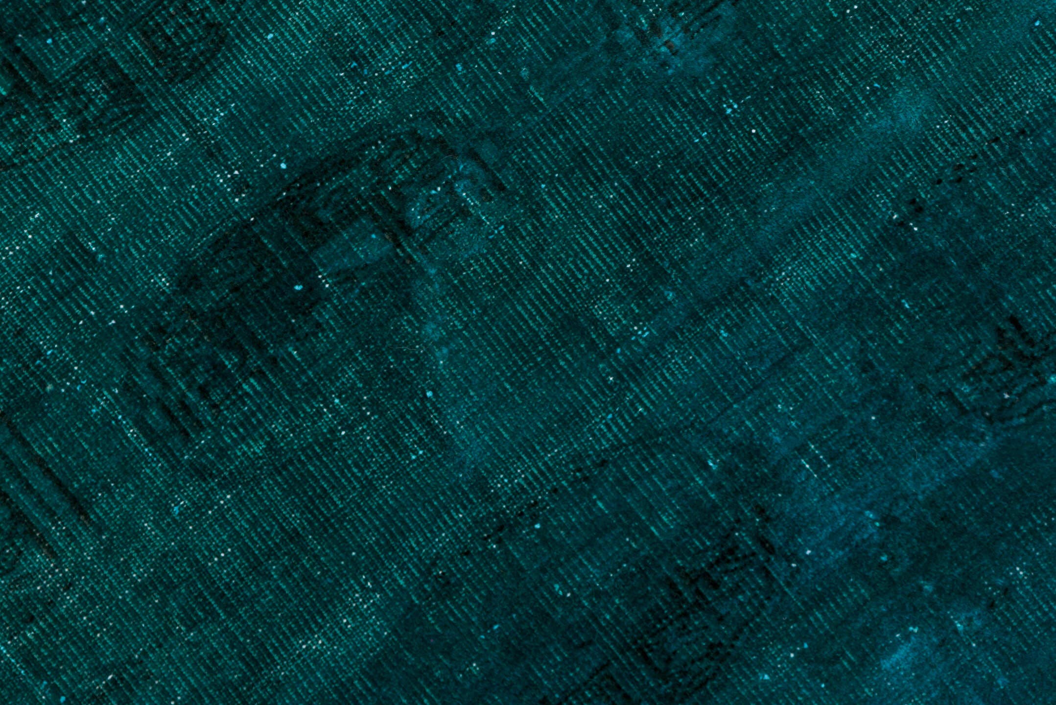 3' x 5' one-of-a-kind handmade antique Overdyed small size rug. Color palette: teal, peacock, charcoal, gray, black