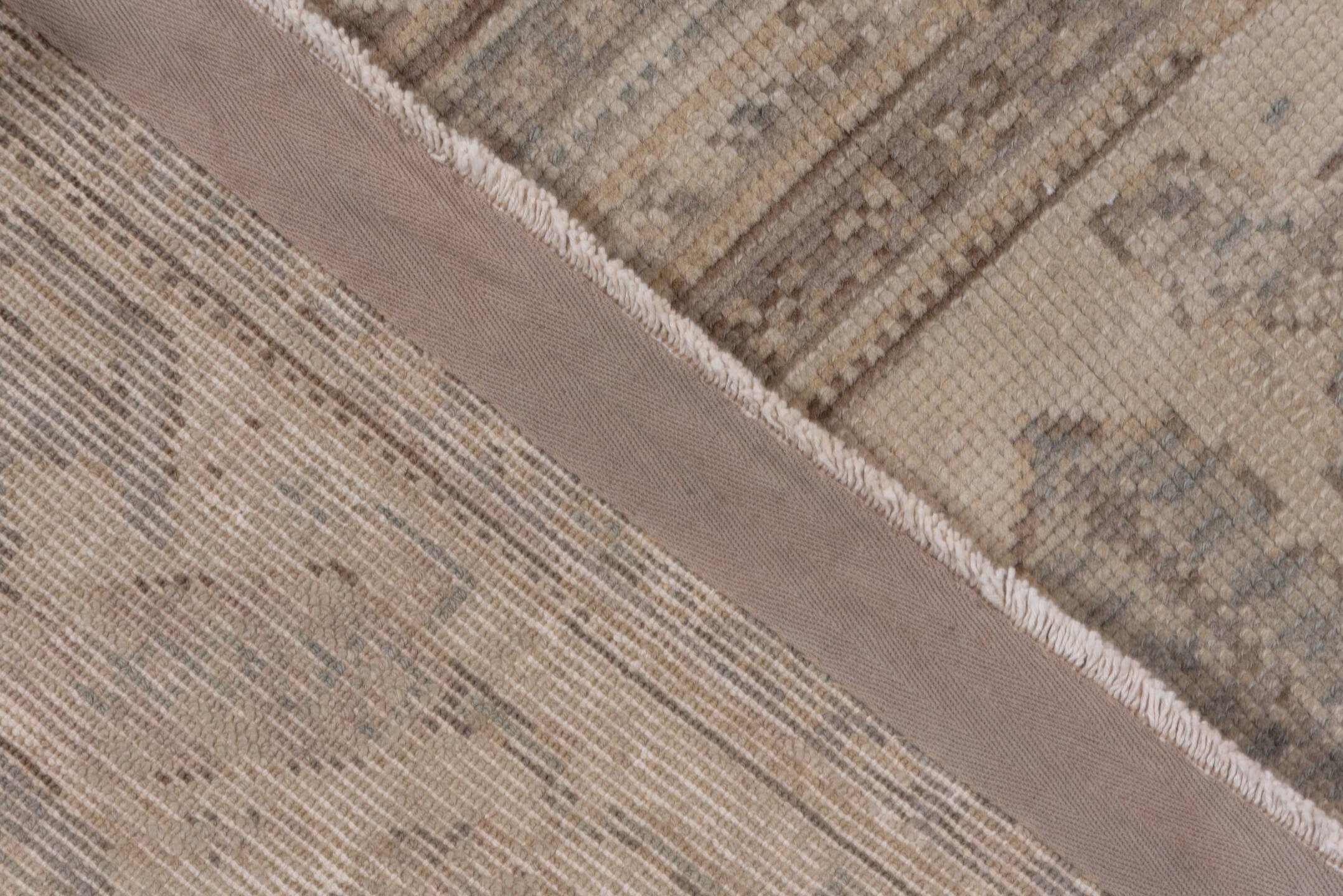 8' x 11' one-of-a-kind handmade antique Sivas large size rug. Color palette: taupe, ivory, beige, stone, pale blue, gray