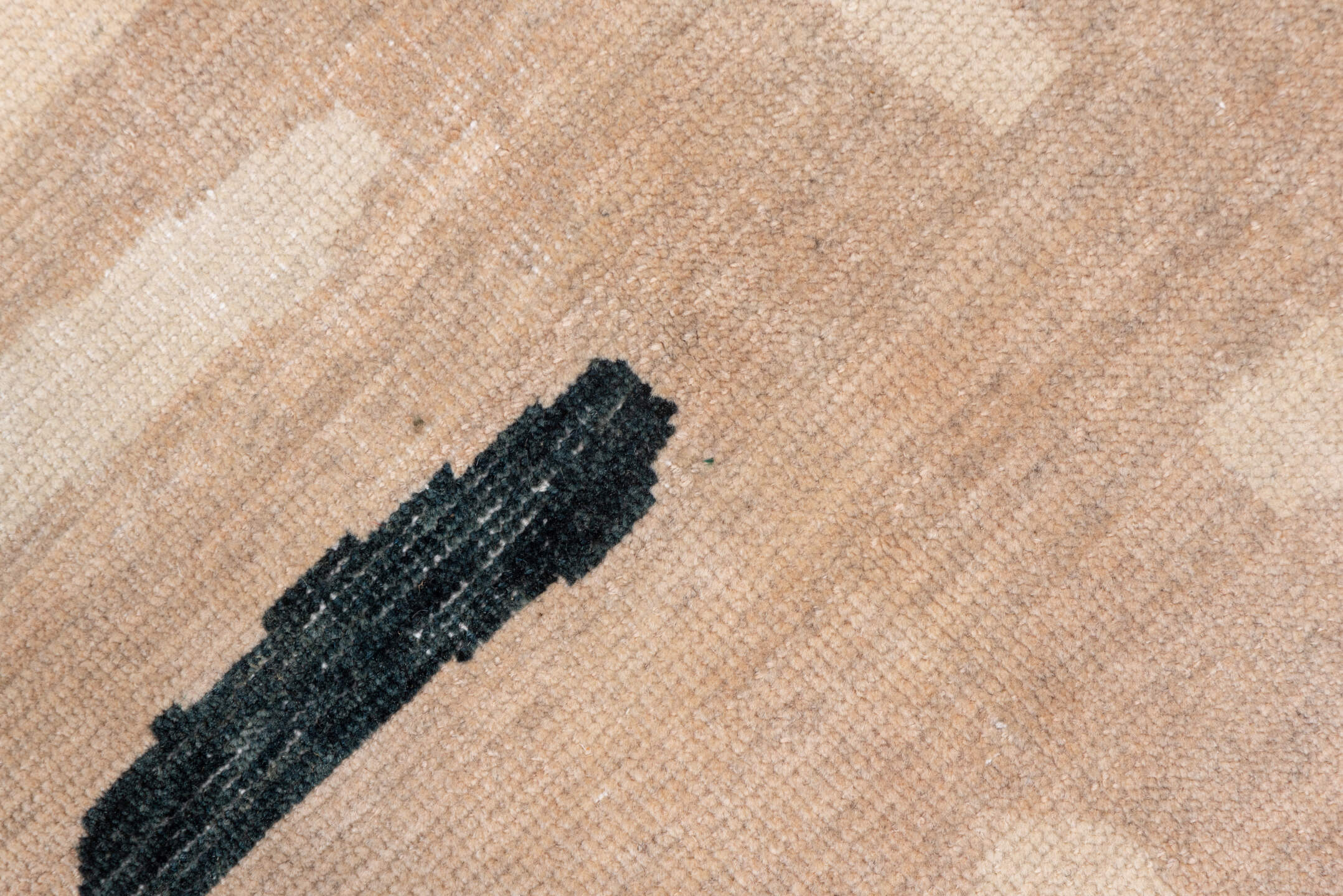 8' x 12' one-of-a-kind handmade handmade Modern large size rug. Color palette: beige, ivory, charcoal, taupe, cream, gray