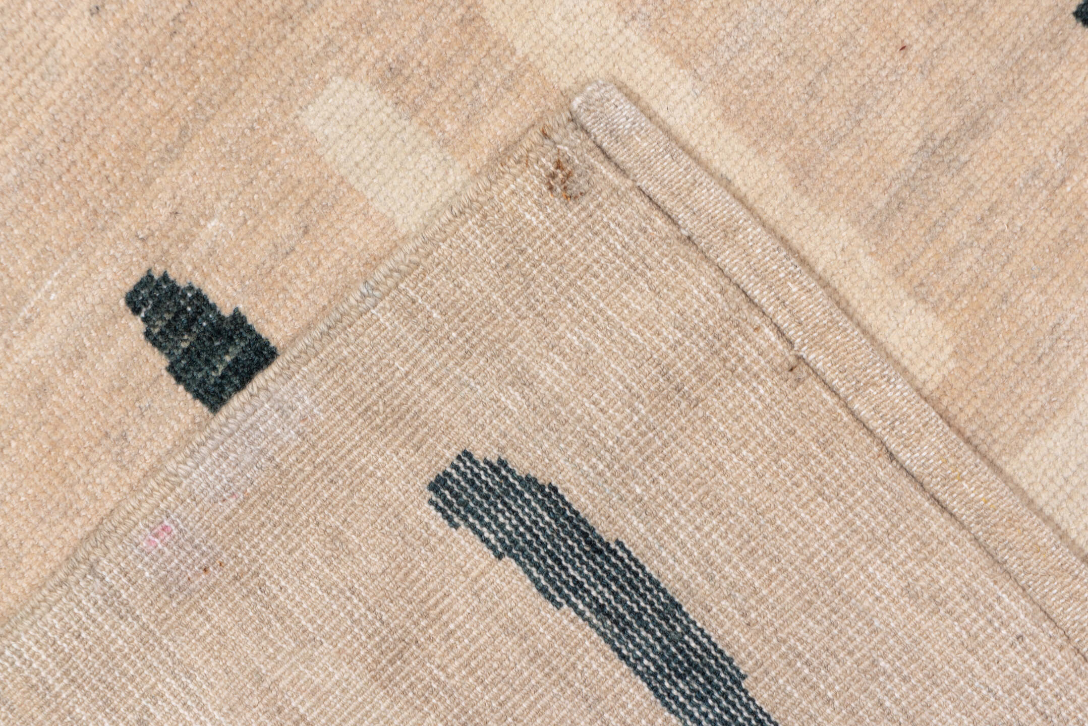 8' x 12' one-of-a-kind handmade handmade Modern large size rug. Color palette: beige, ivory, charcoal, taupe, cream, gray