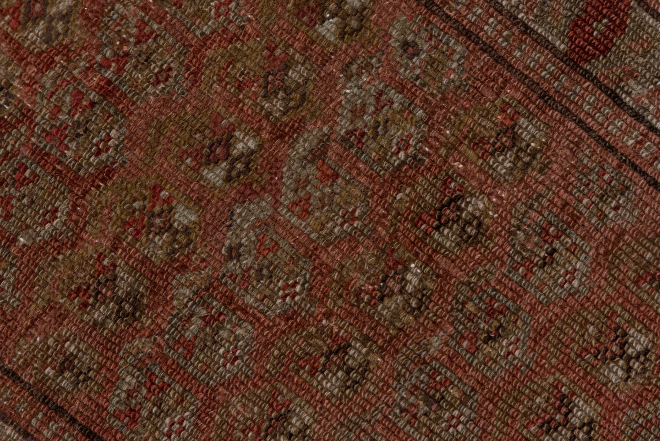 2' x 17' one-of-a-kind handmade antique NW Persian runner rug. Color palette: rust, camel, terra cotta, brown, taupe, ivory