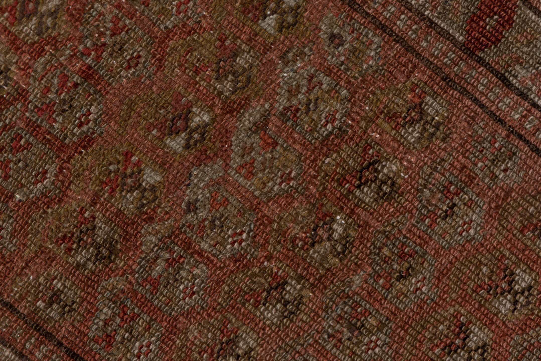 2' x 17' one-of-a-kind handmade vintage NW Persian runner rug. Color palette: brown, off-white, pink, snow, white