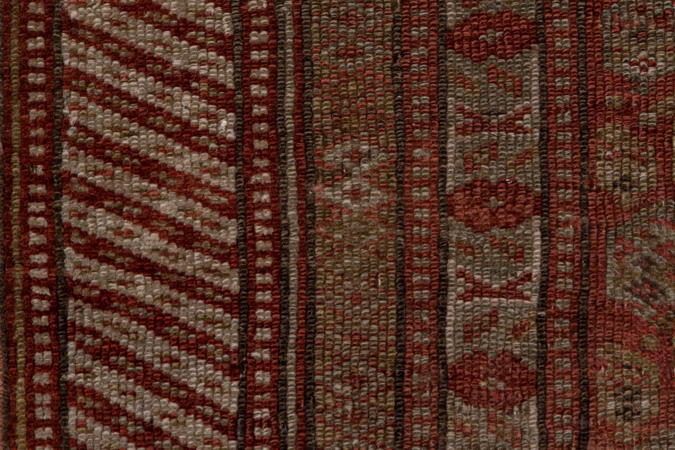 2' x 17' one-of-a-kind handmade antique NW Persian runner rug. Color palette: rust, camel, terra cotta, brown, taupe, ivory
