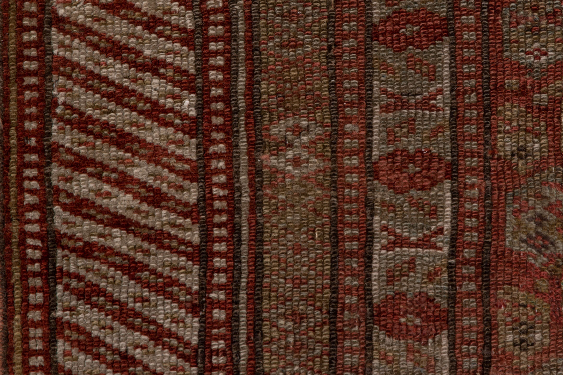 2' x 17' one-of-a-kind handmade vintage NW Persian runner rug. Color palette: brown, off-white, pink, snow, white