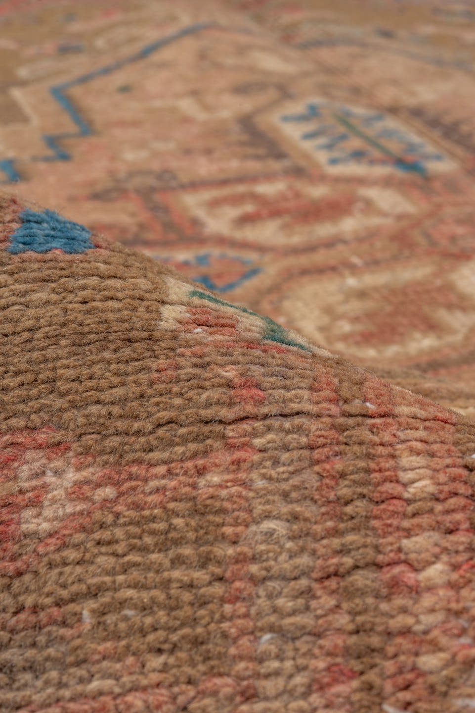 6' x 9' one-of-a-kind handmade antique Tabriz medium size rug. Color palette: ivory, raspberry, taupe, sky_blue, beige