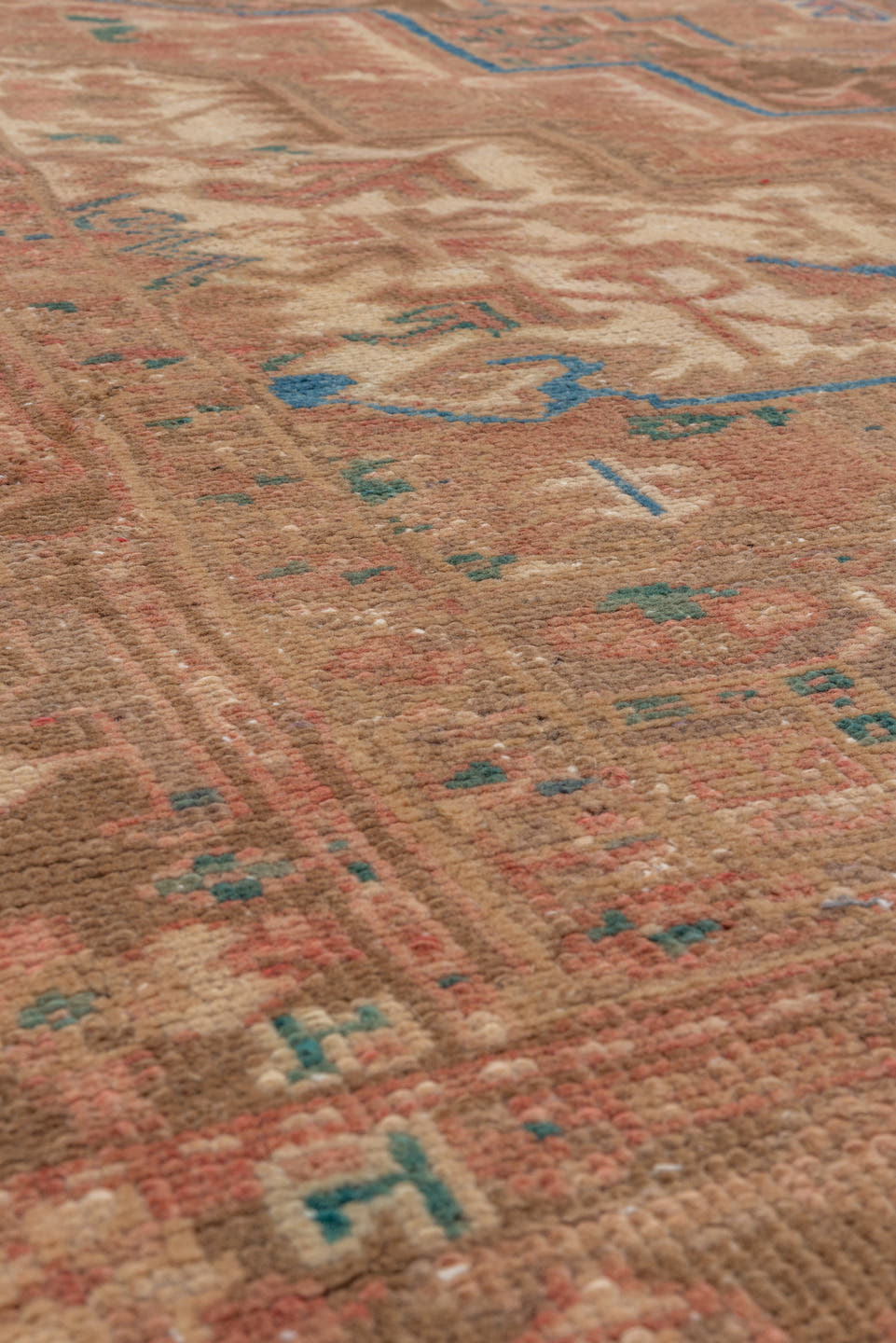 6' x 9' one-of-a-kind handmade antique Tabriz medium size rug. Color palette: ivory, raspberry, taupe, sky_blue, beige
