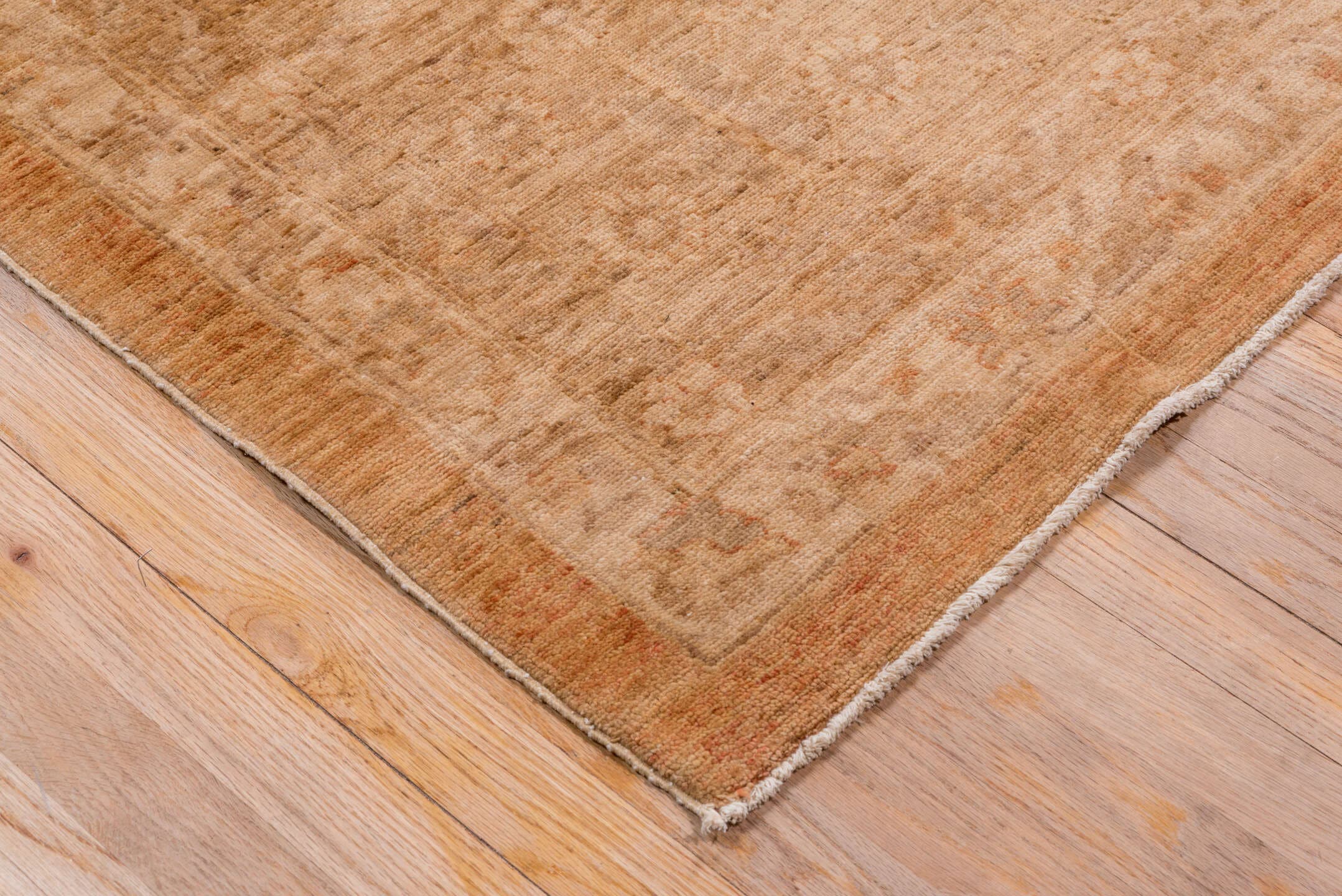 12' x 17' one-of-a-kind handmade vintage Pakistan oversize rug. Color palette: terra cotta, camel, taupe, ivory, beige