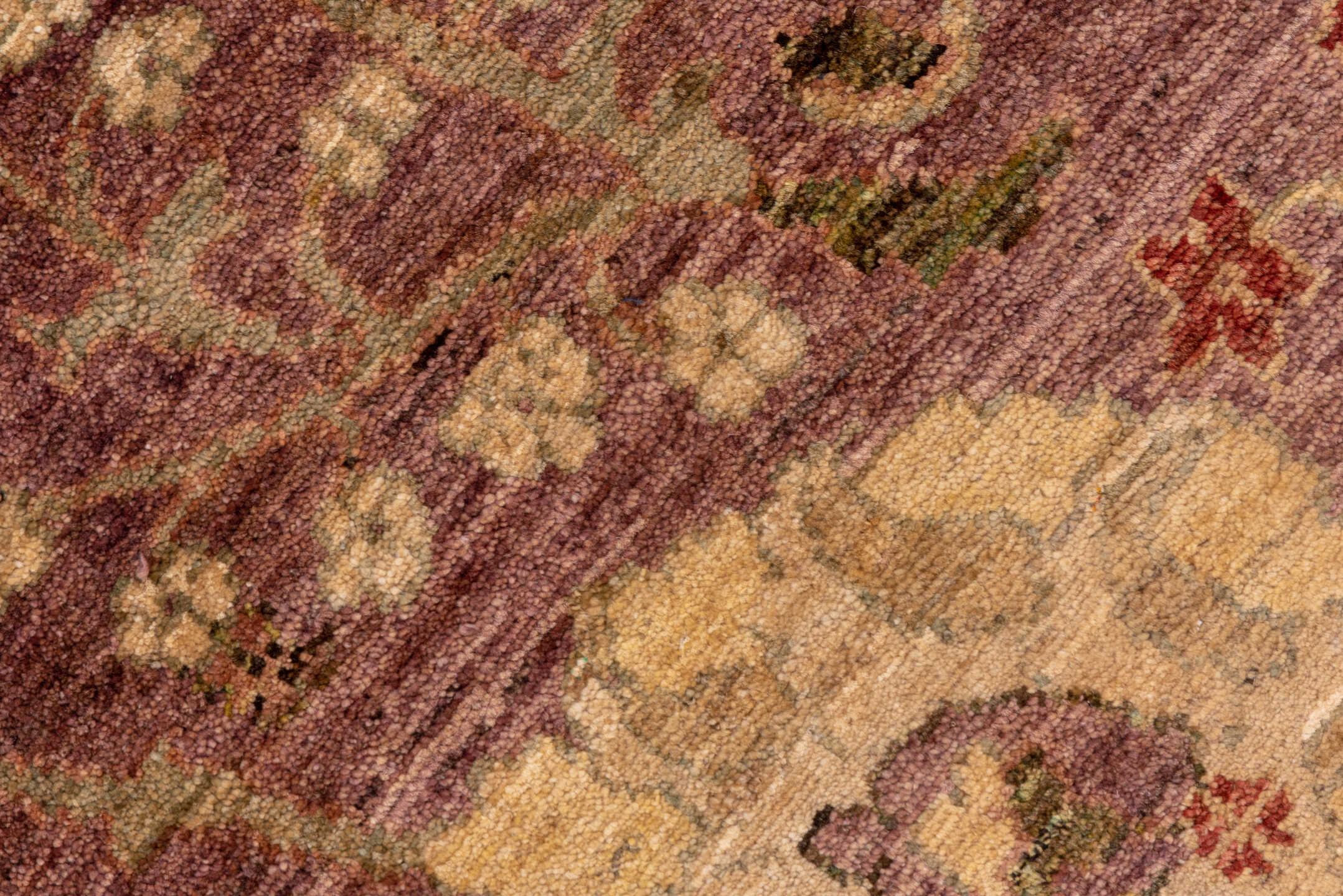 10' x 13' one-of-a-kind handmade vintage Amritzar large size rug. Color palette: brown, burlywood, pink, red, tan