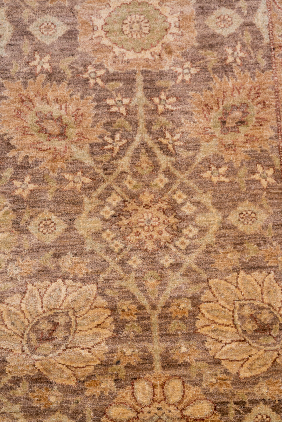 10' x 13' one-of-a-kind handmade vintage Tabriz large size rug. Color palette: brown, gray, off-white, orange, pink