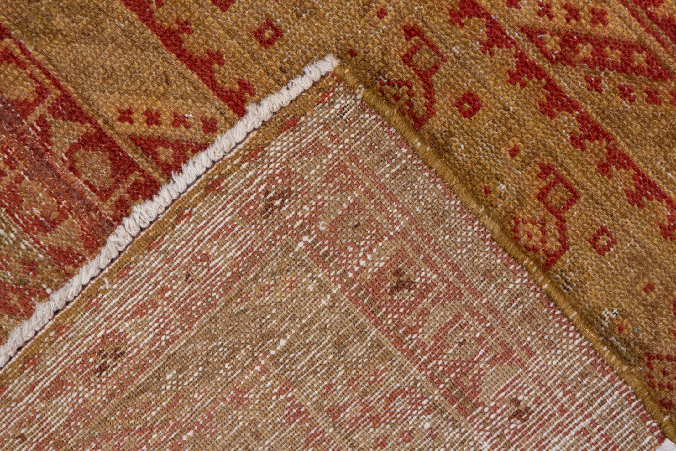 2' x 6' one-of-a-kind handmade vintage Malayer runner rug. Color palette: camel, rust, terra cotta, ivory, sienna, gold