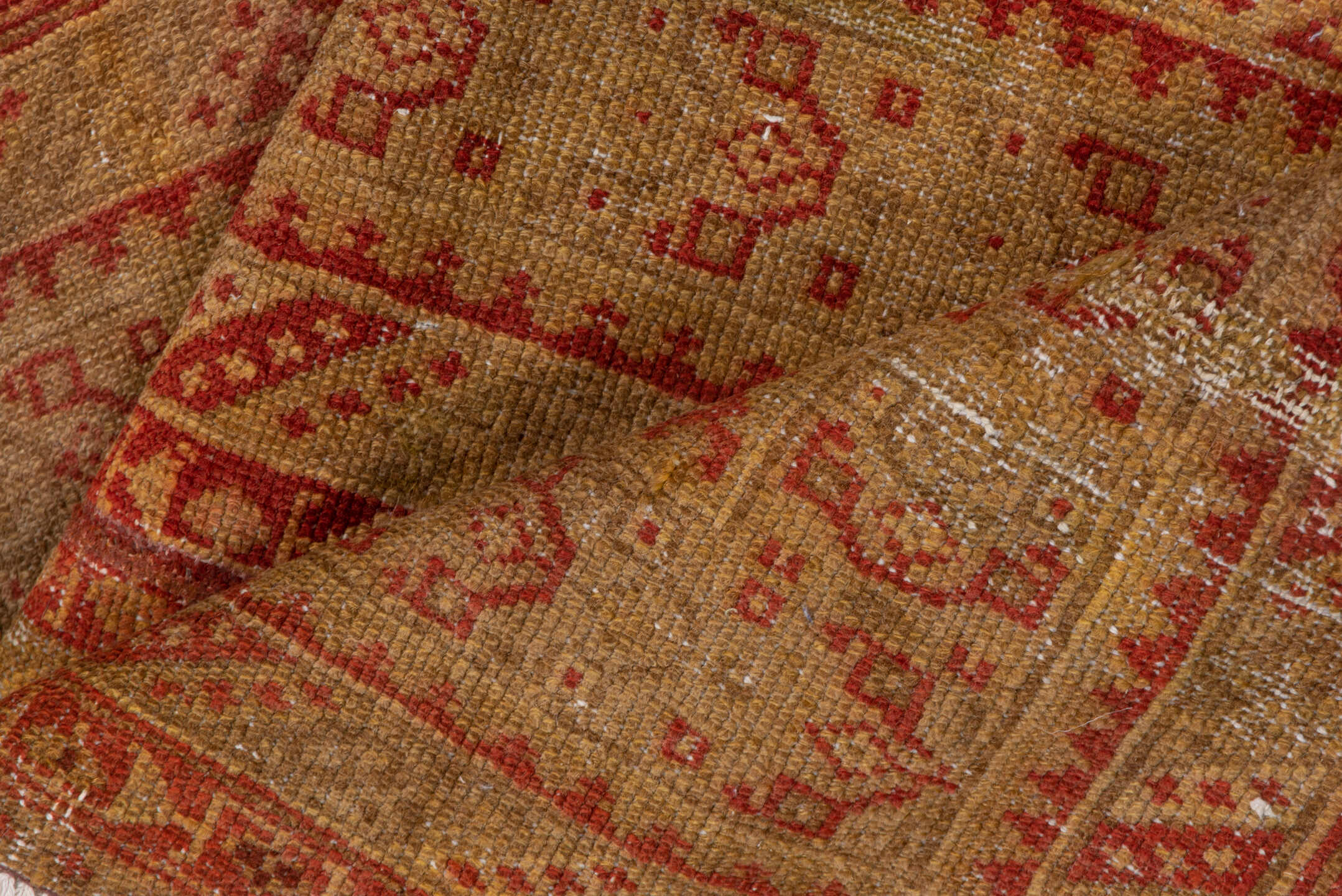 2' x 6' one-of-a-kind handmade vintage Malayer runner rug. Color palette: camel, rust, terra cotta, ivory, sienna, gold