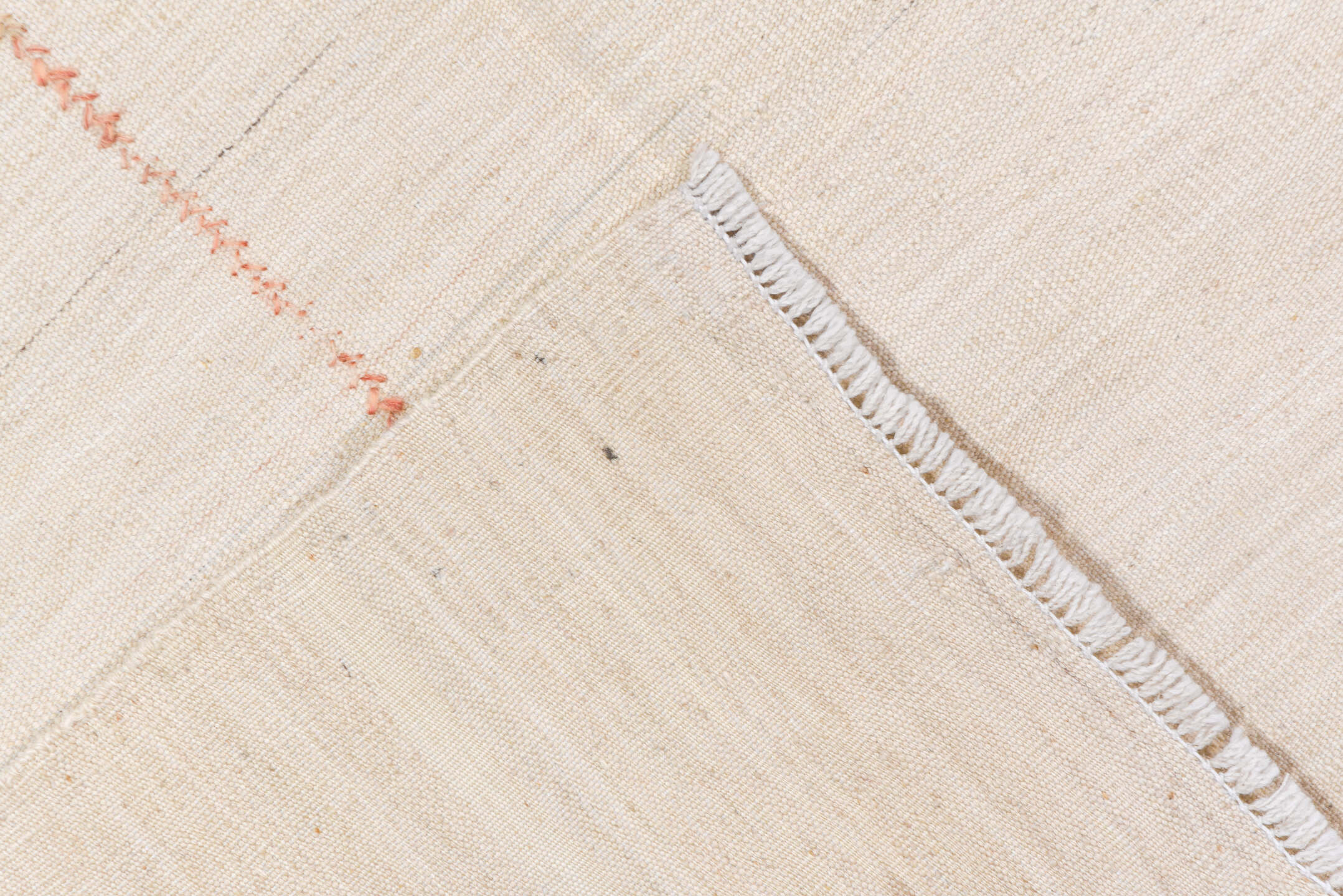 6' x 10' one-of-a-kind handmade vintage Kilim large size rug. Color palette: dark gray, gray, light gray, off-white, pink