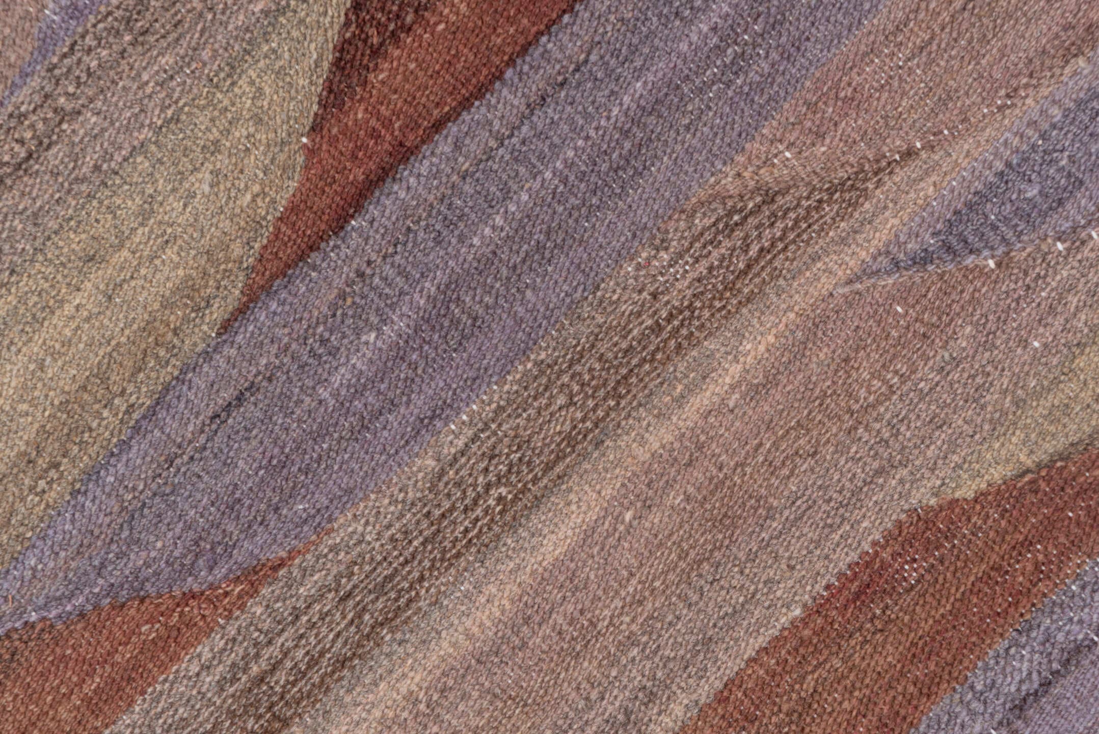 7' x 8' one-of-a-kind handmade vintage Kilim rug. Color palette: taupe, mauve, rose, dusty lavender, muted gold, rust, beige