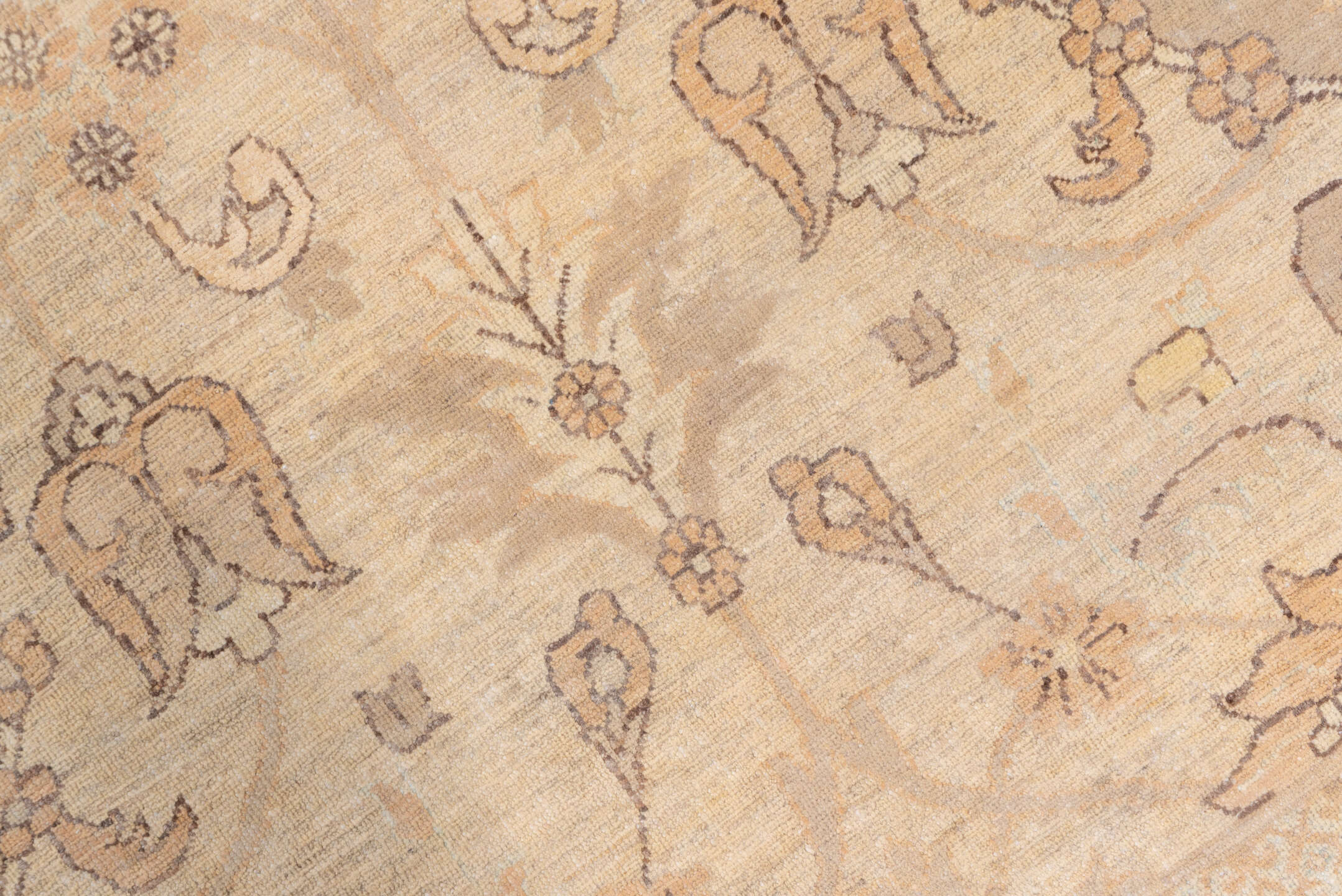 9' x 12' one-of-a-kind handmade vintage Sivas large size rug. Color palette: ivory, cream, blush, taupe, beige, sand, peach