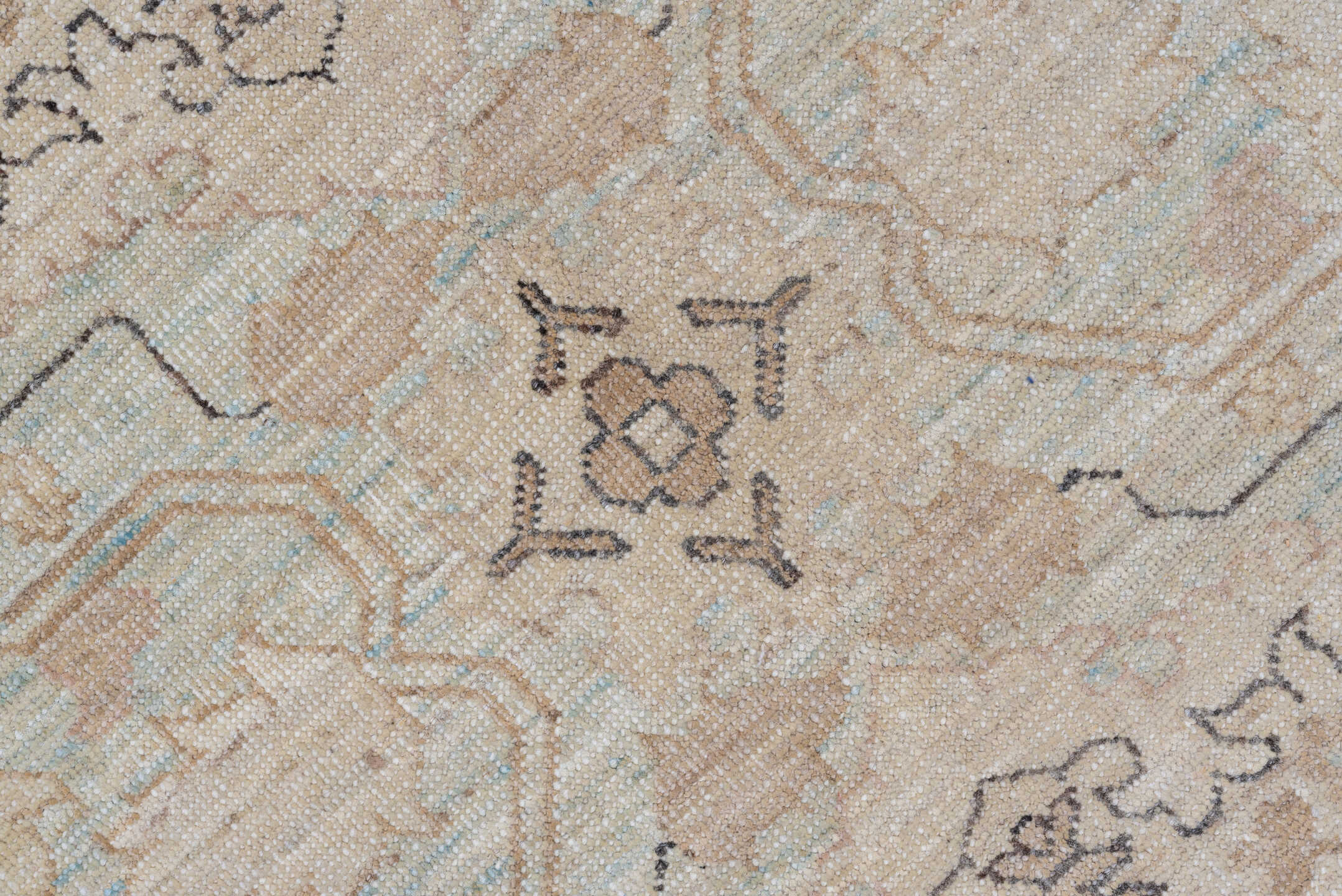 11' x 17' one-of-a-kind handmade vintage Sivas oversize rug. Color palette: antiquewhite, brown, cornsilk, gray, light gray