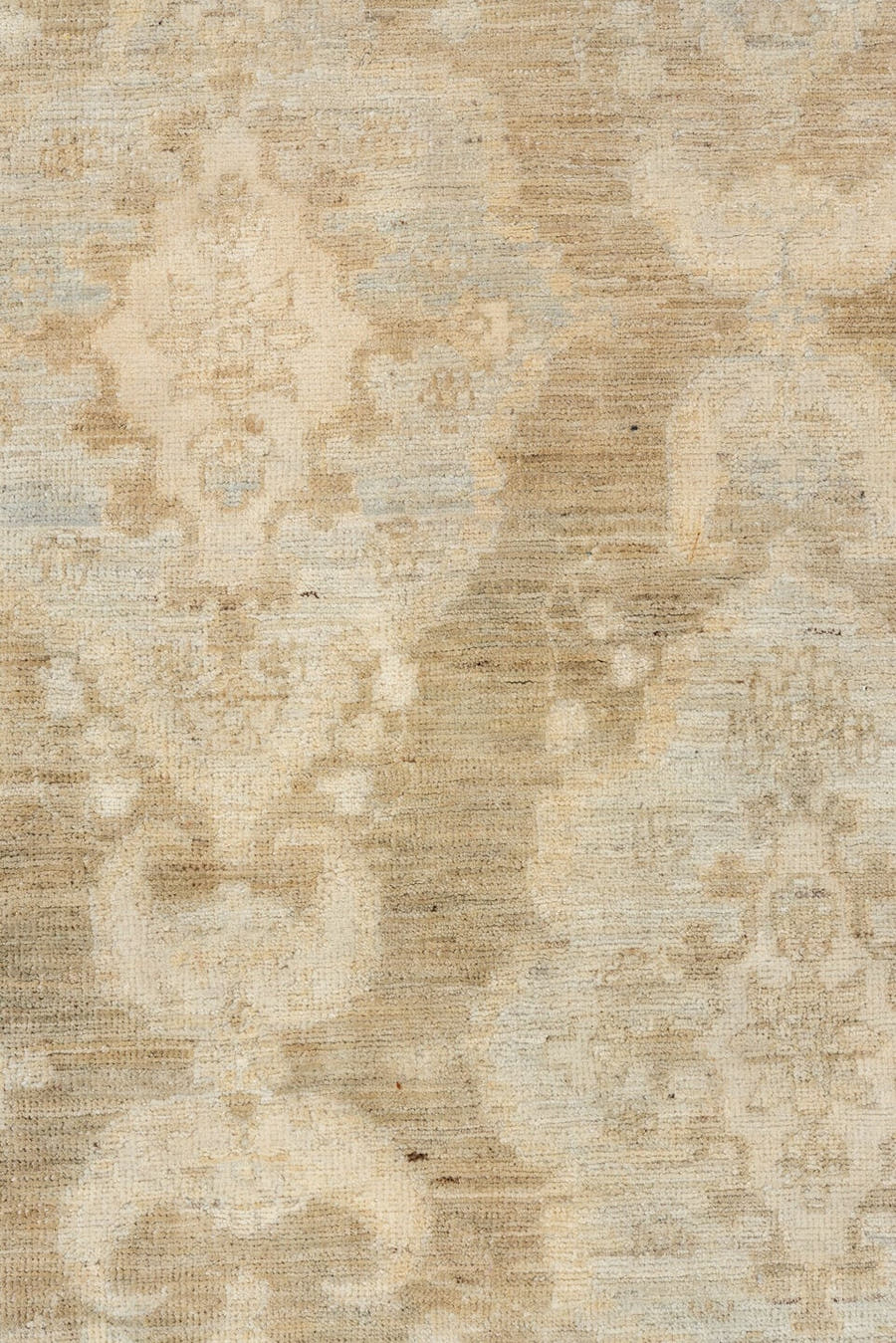 8' x 9' one-of-a-kind handmade vintage Sivas rug. Color palette: beige, ivory, cream, pale blue, taupe, light blue, gray