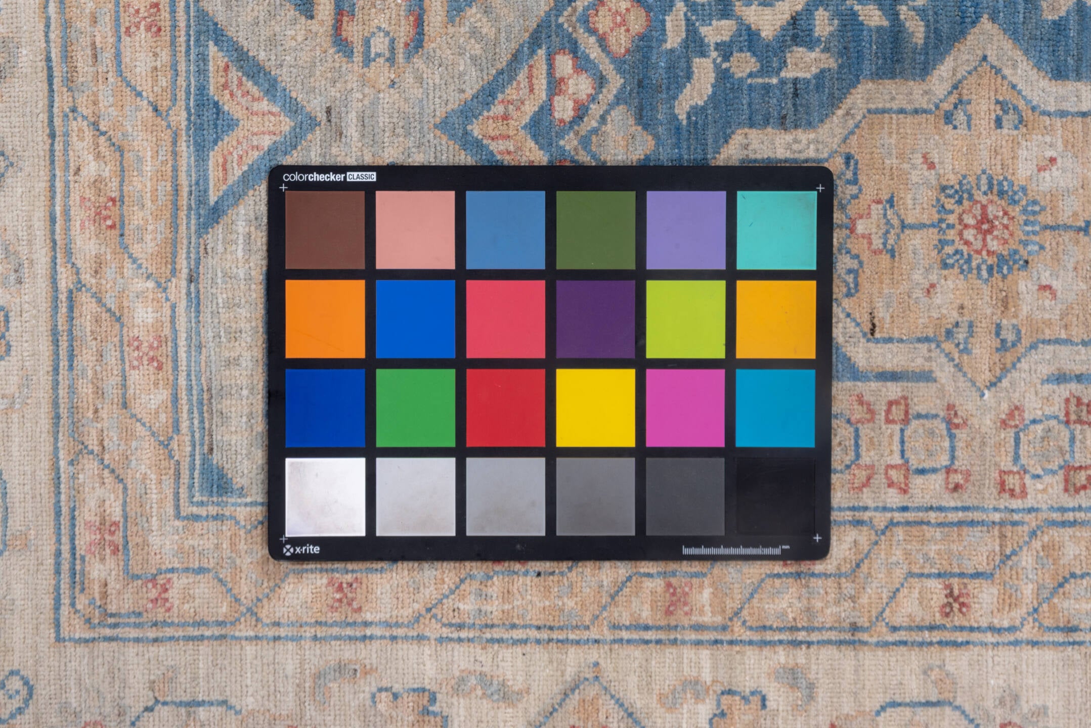 9' x 12' one-of-a-kind handmade vintage Afghan large size rug. Color palette: blue, dark gray, gray, light gray