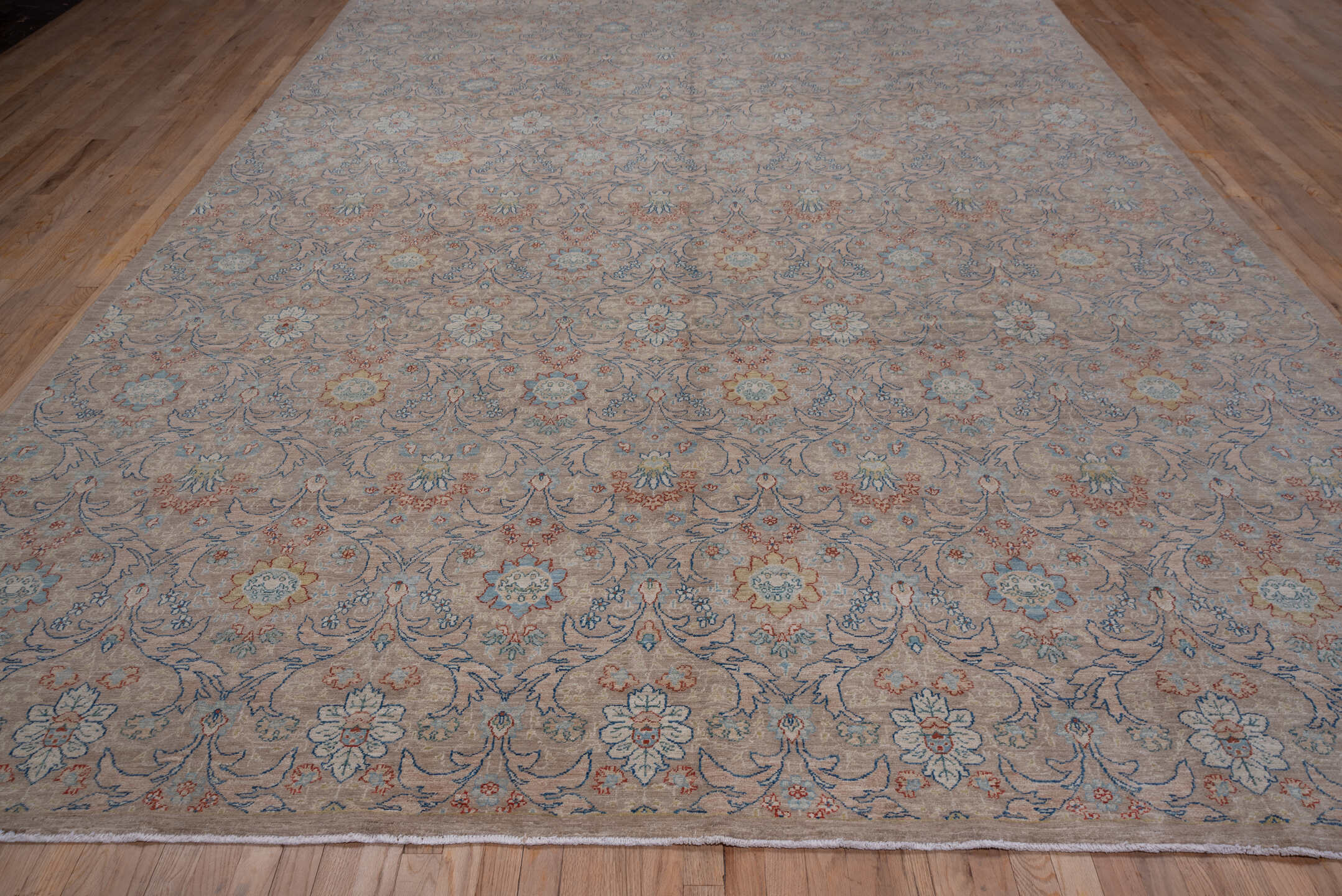 6' x 8' one-of-a-kind handmade vintage Afghan medium size rug. Color palette: taupe, ivory, slate, camel, powder_blue, rust