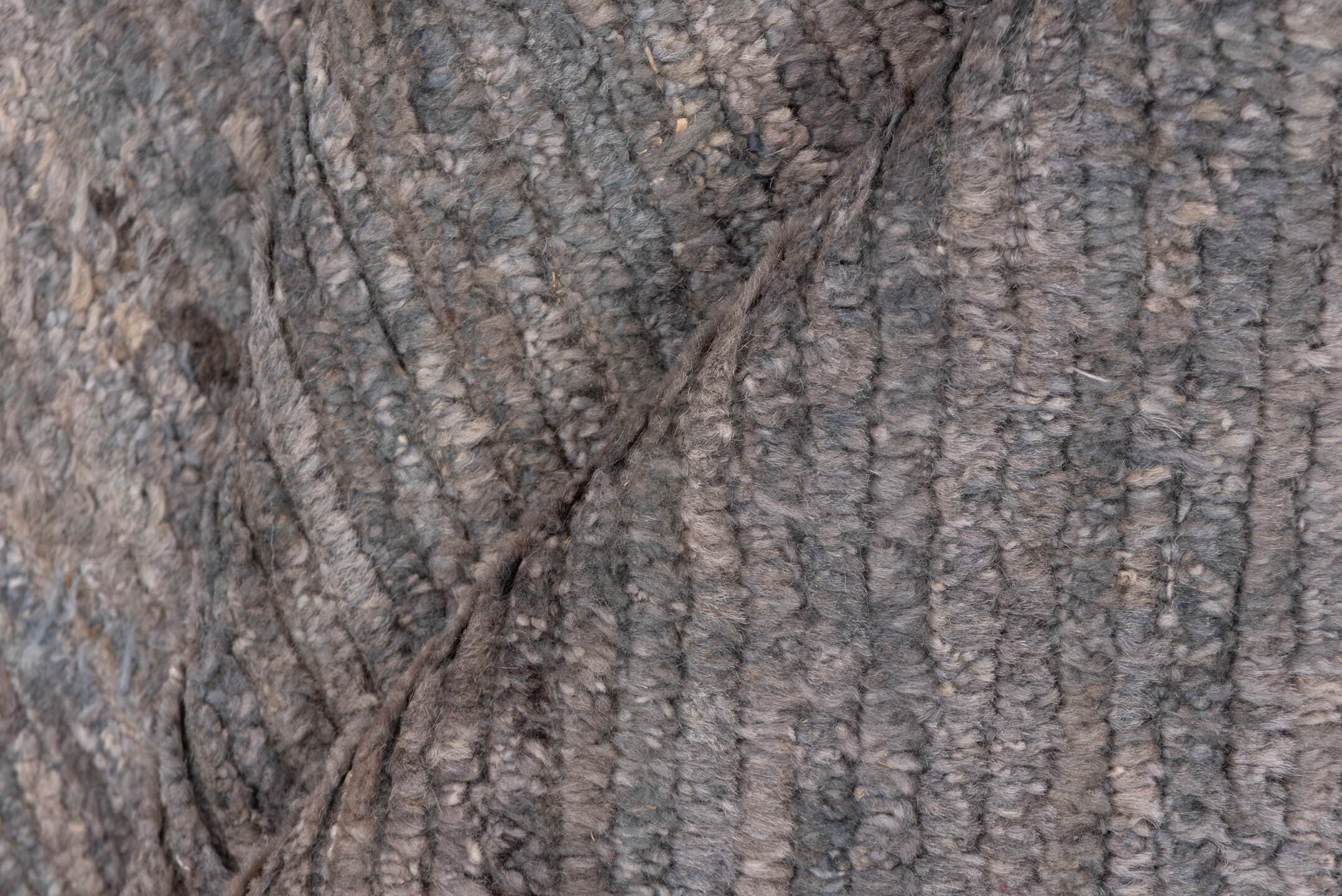 3' x 4' one-of-a-kind handmade vintage Tulu small size rug. Color palette: taupe, gray, charcoal, greige, beige, black