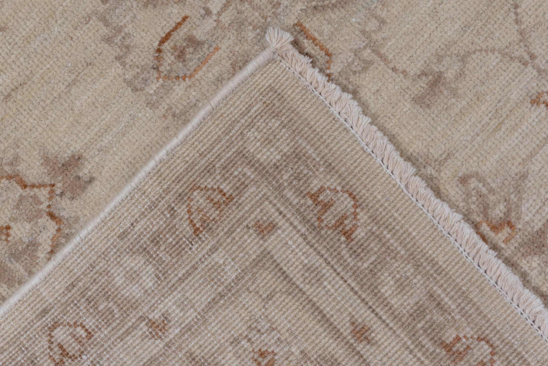 6' x 9' one-of-a-kind handmade vintage Afghan medium size rug. Color palette: ivory, beige, taupe, camel, sand, light brown