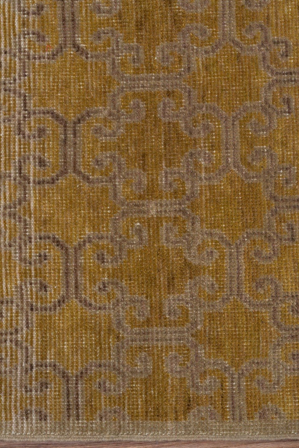2' x 8' one-of-a-kind handmade antique Khotan runner rug. Color palette: gold, camel, taupe, ivory, beige, gray