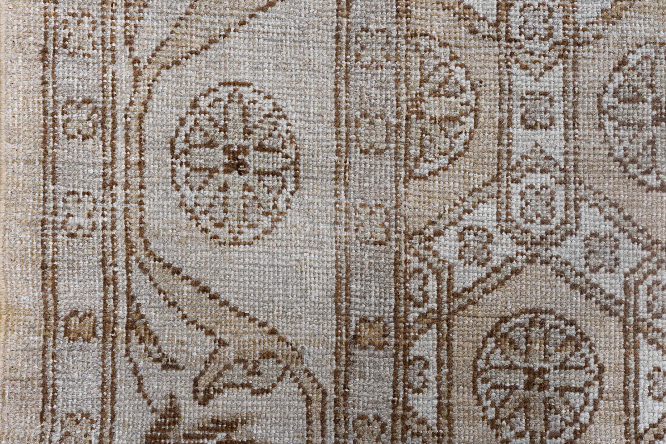 10' x 13' one-of-a-kind handmade vintage Oushak large size rug. Color palette: black, brown, dark gray, dim gray, gray