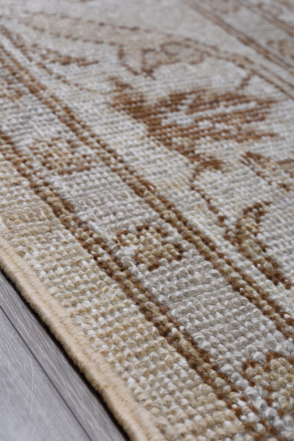 10' x 13' one-of-a-kind handmade vintage Oushak large size rug. Color palette: black, brown, dark gray, dim gray, gray