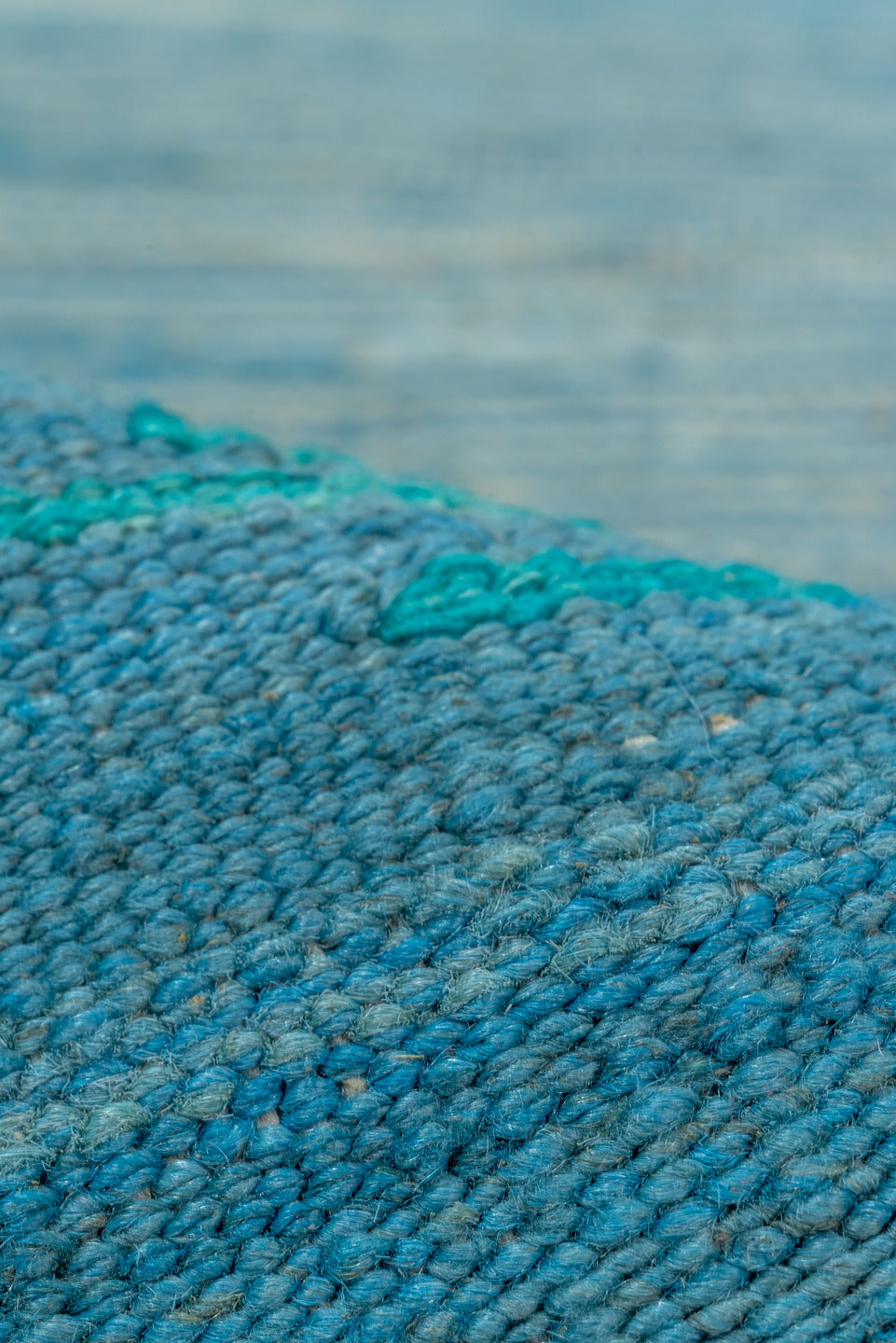 8' x 9' one-of-a-kind handmade vintage Kilim rug. Color palette: blue, dark gray, gray, green, light blue, light gray