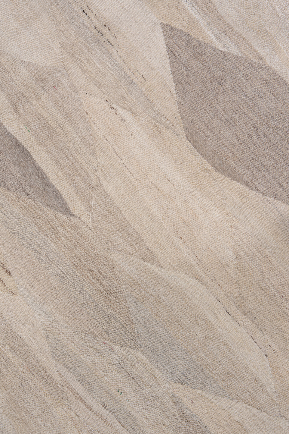 9' x 13' one-of-a-kind handmade vintage Kilim large size rug. Color palette: brown, gray, light gray, off-white, pink