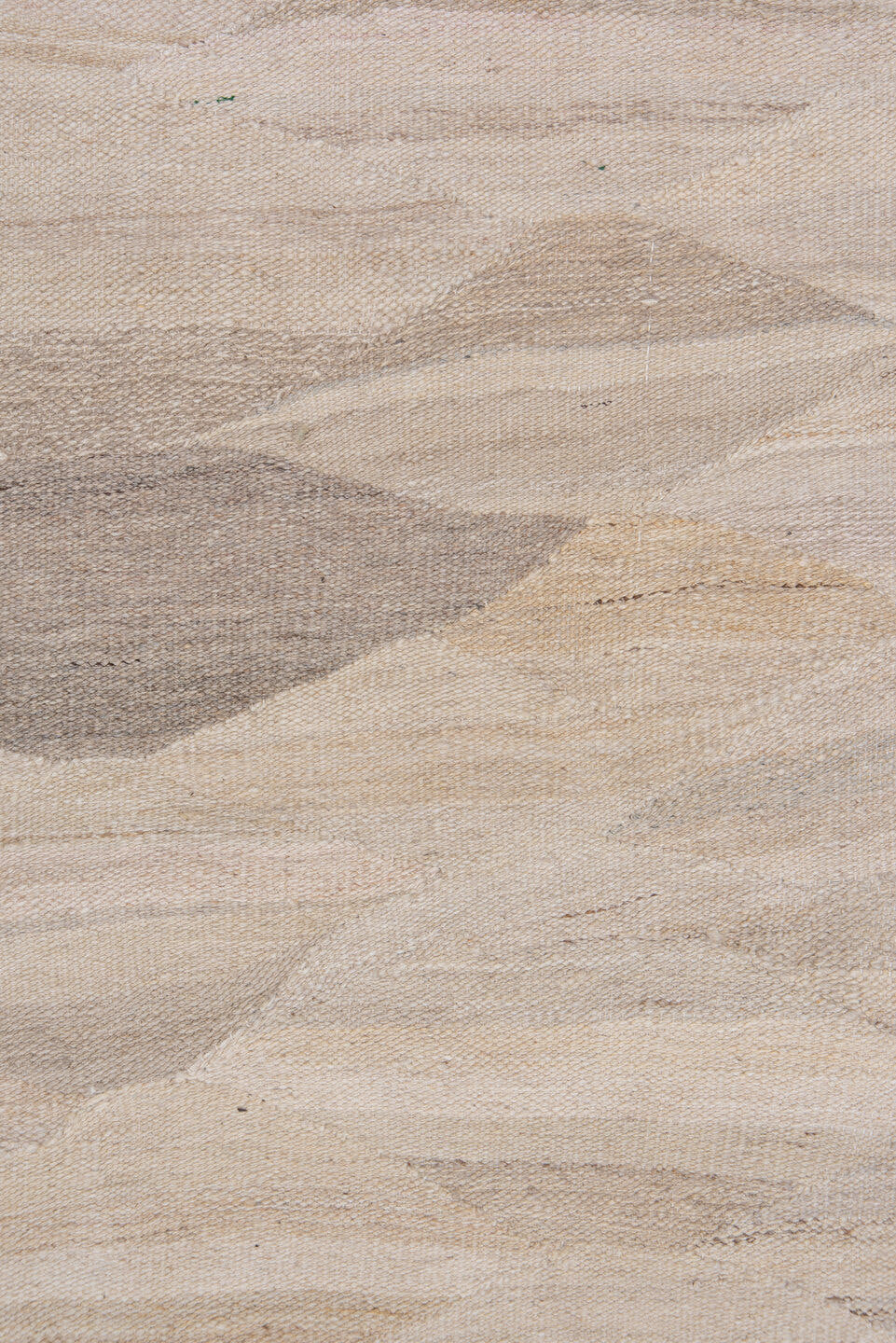 9' x 13' one-of-a-kind handmade vintage Kilim large size rug. Color palette: beige, ivory, taupe, sand, greige, gray