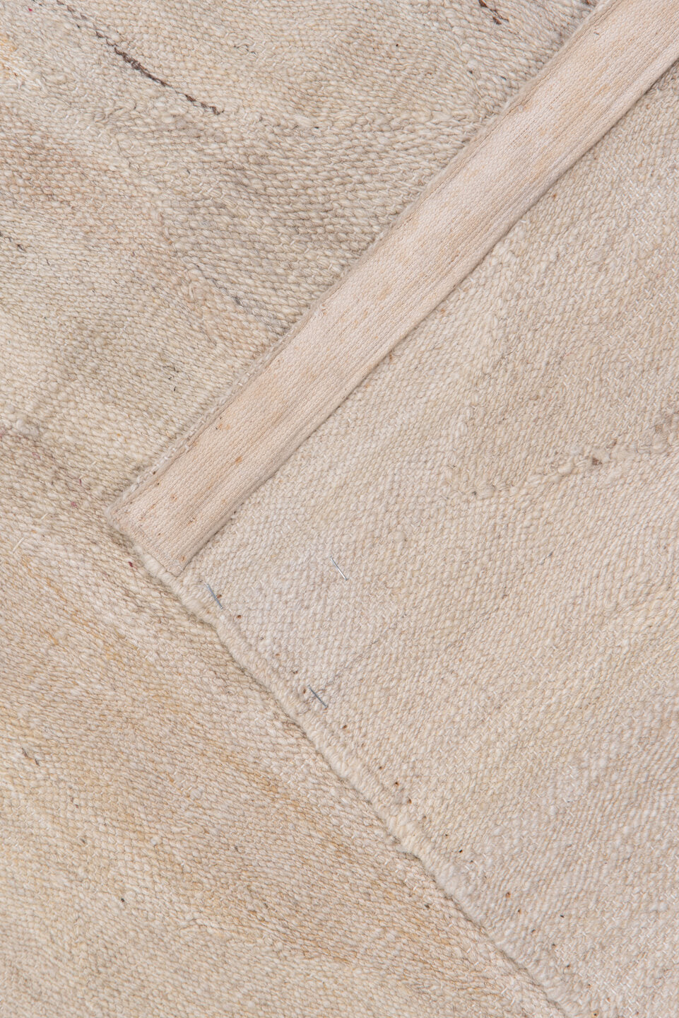 9' x 13' one-of-a-kind handmade vintage Kilim large size rug. Color palette: brown, gray, light gray, off-white, pink