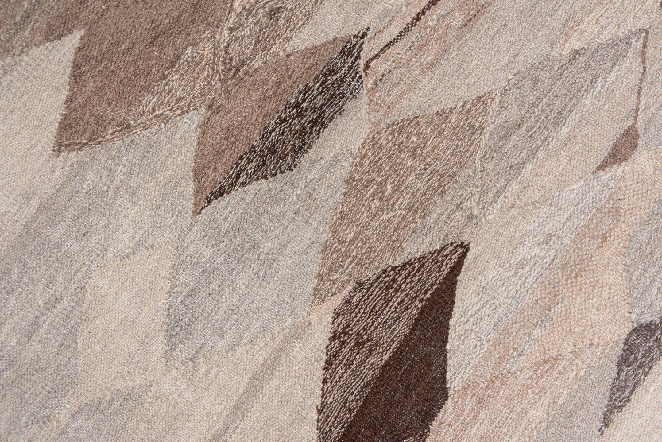 10' x 16' one-of-a-kind handmade vintage Kilim rug. Color palette: taupe, beige, ivory, brown, greige, camel, charcoal, rose