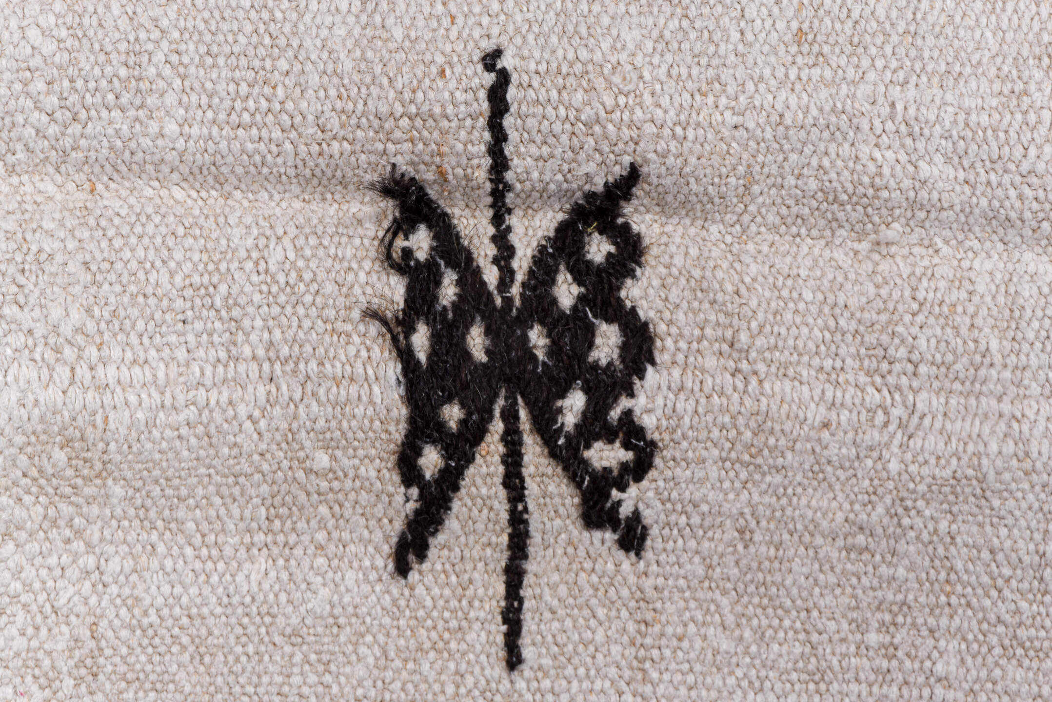 5' x 11' one-of-a-kind handmade vintage Hemp Kilim runner rug. Color palette: brown, dim gray, gainsboro, gray, light gray