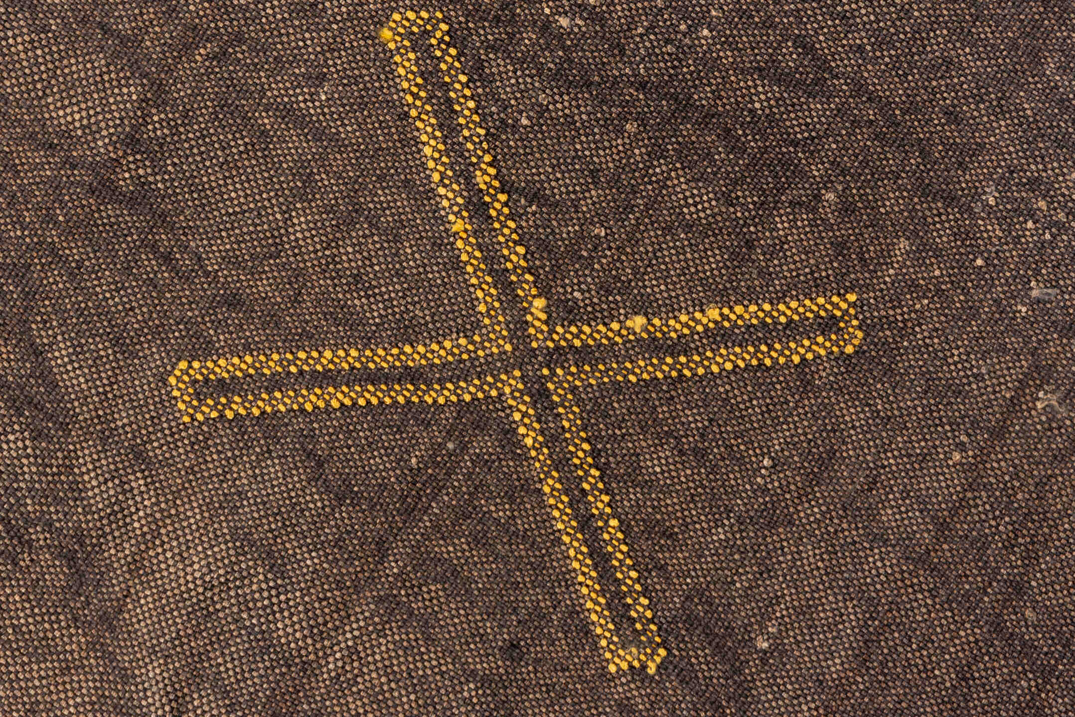 5' x 8' one-of-a-kind handmade vintage Cactus Kilim medium size rug. Color palette: brown, taupe, ivory, blush, ochre, slate