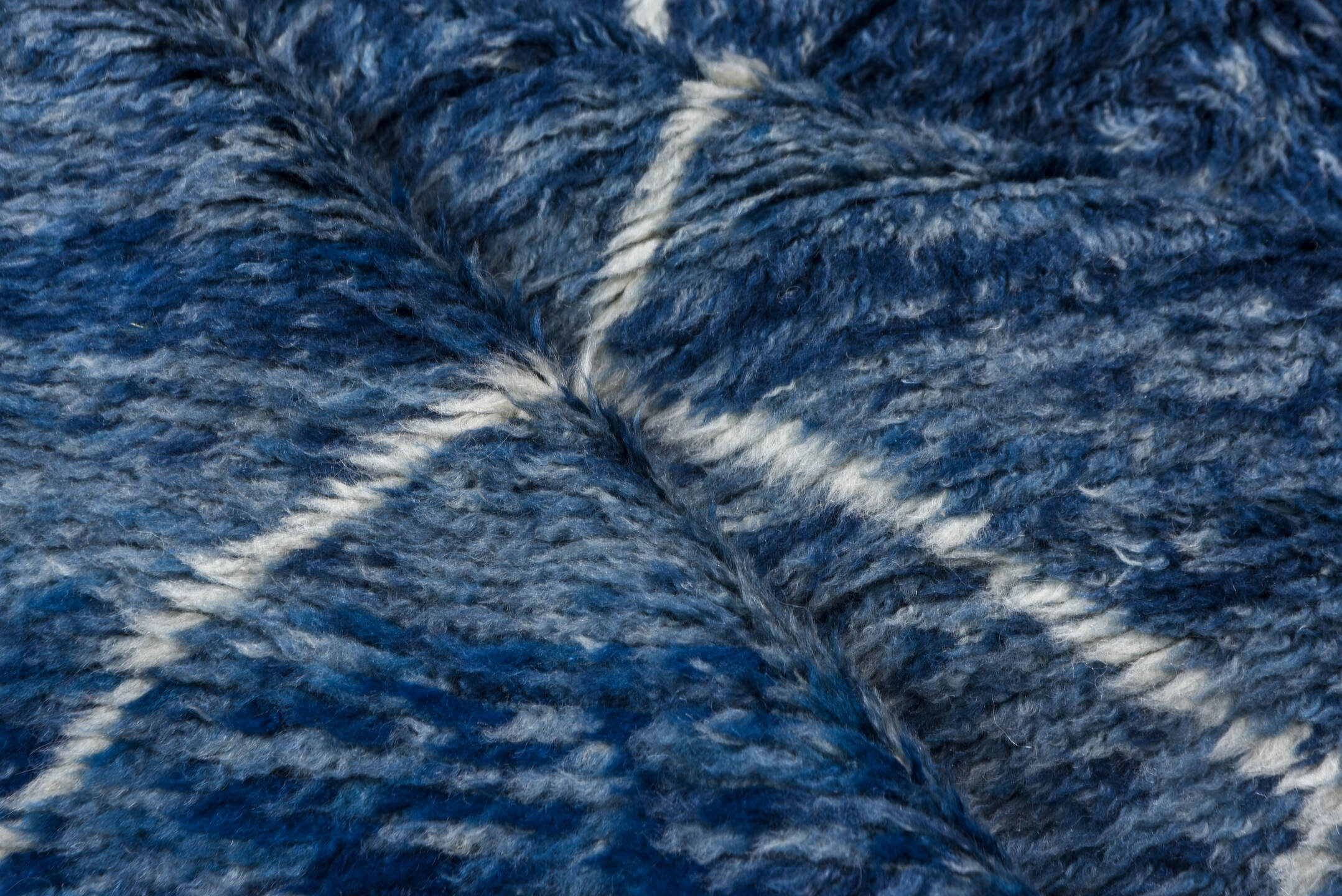 7' x 10' one-of-a-kind handmade vintage Moroccan large size rug. Color palette: arapawa, blue, dark gray, gray, light blue