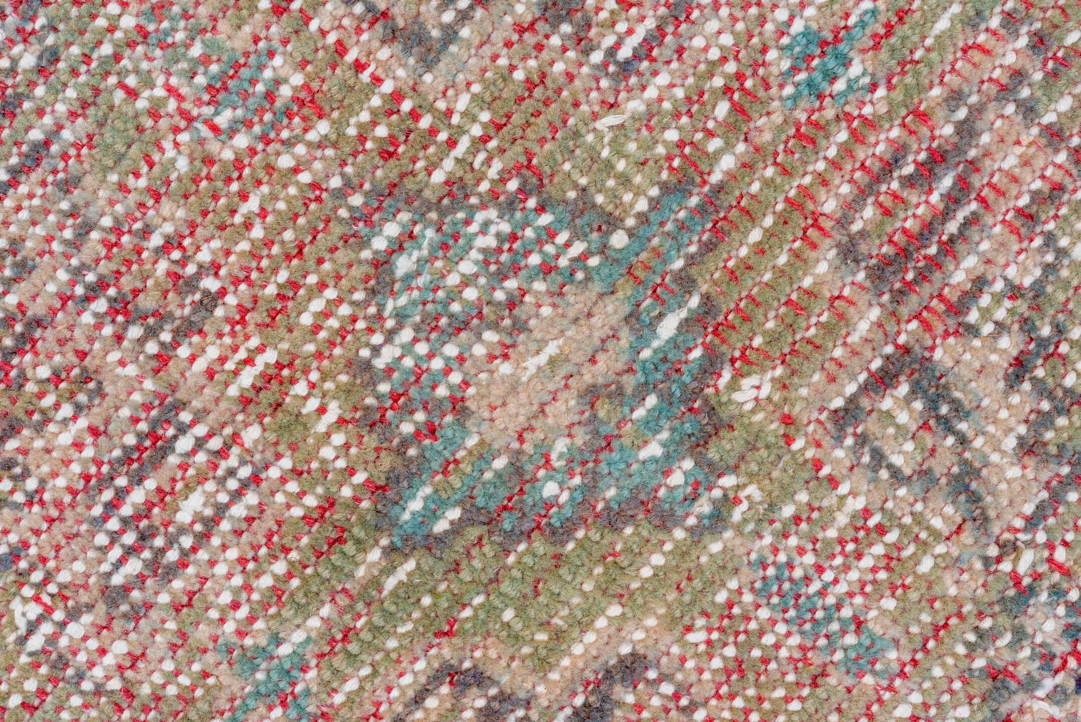 2' x 10' one-of-a-kind handmade antique Oushak runner rug. Color palette: blush, taupe, brown, sage, ivory, rose, olive