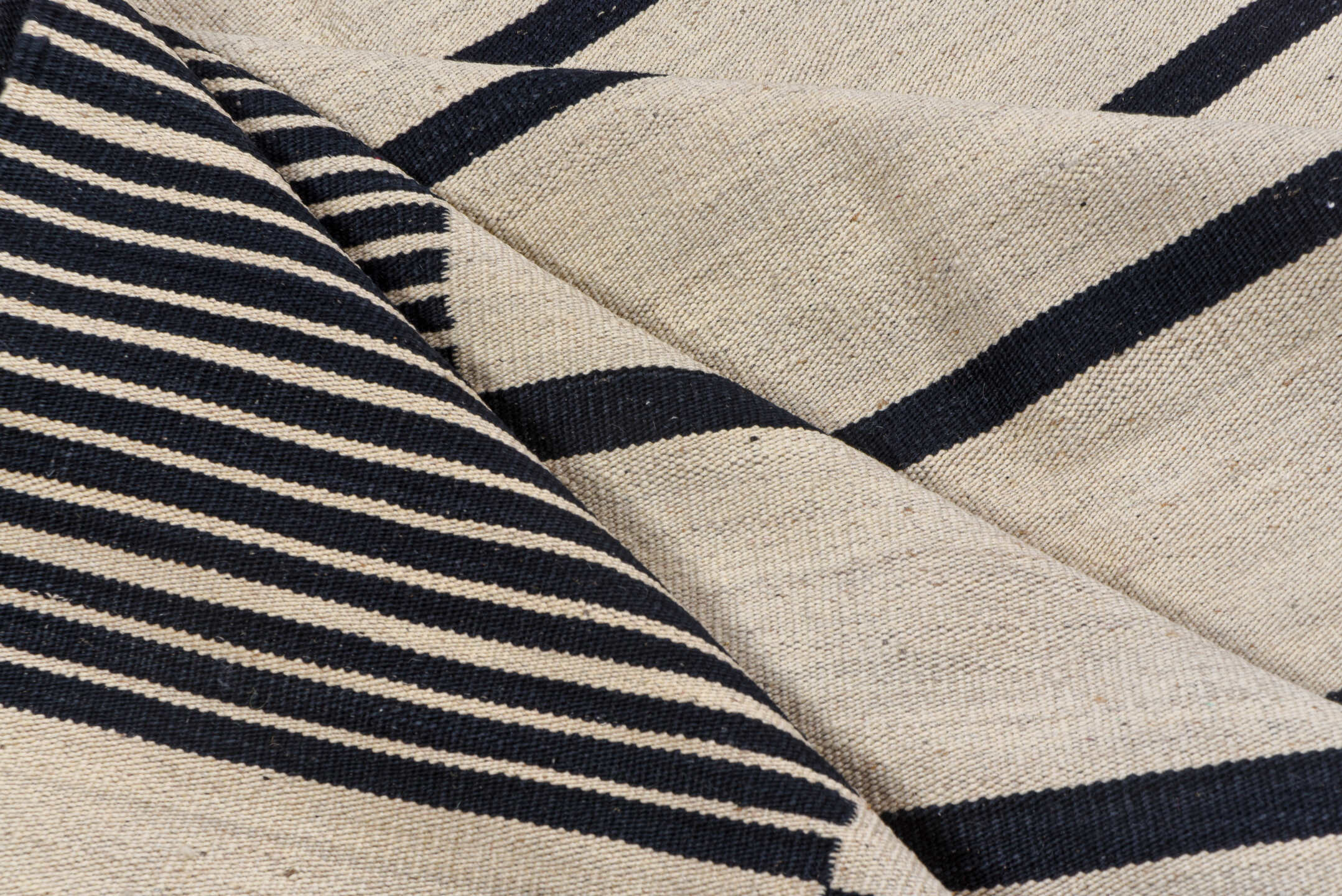 5' x 8' one-of-a-kind handmade vintage Kilim medium size rug. Color palette: ivory, charcoal, gray, black