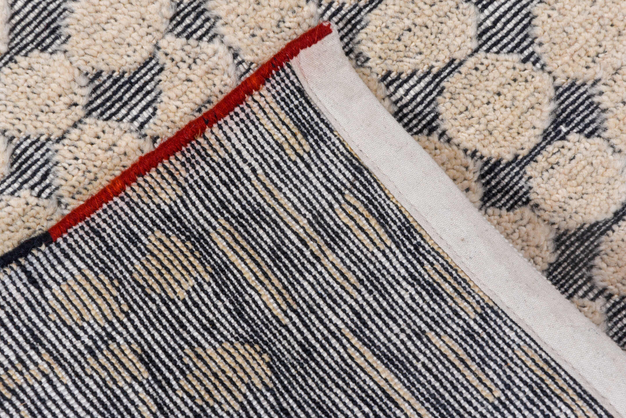 5' x 8' one-of-a-kind handmade handmade Modern medium size rug. Color palette: ivory, slate, gray, charcoal, black