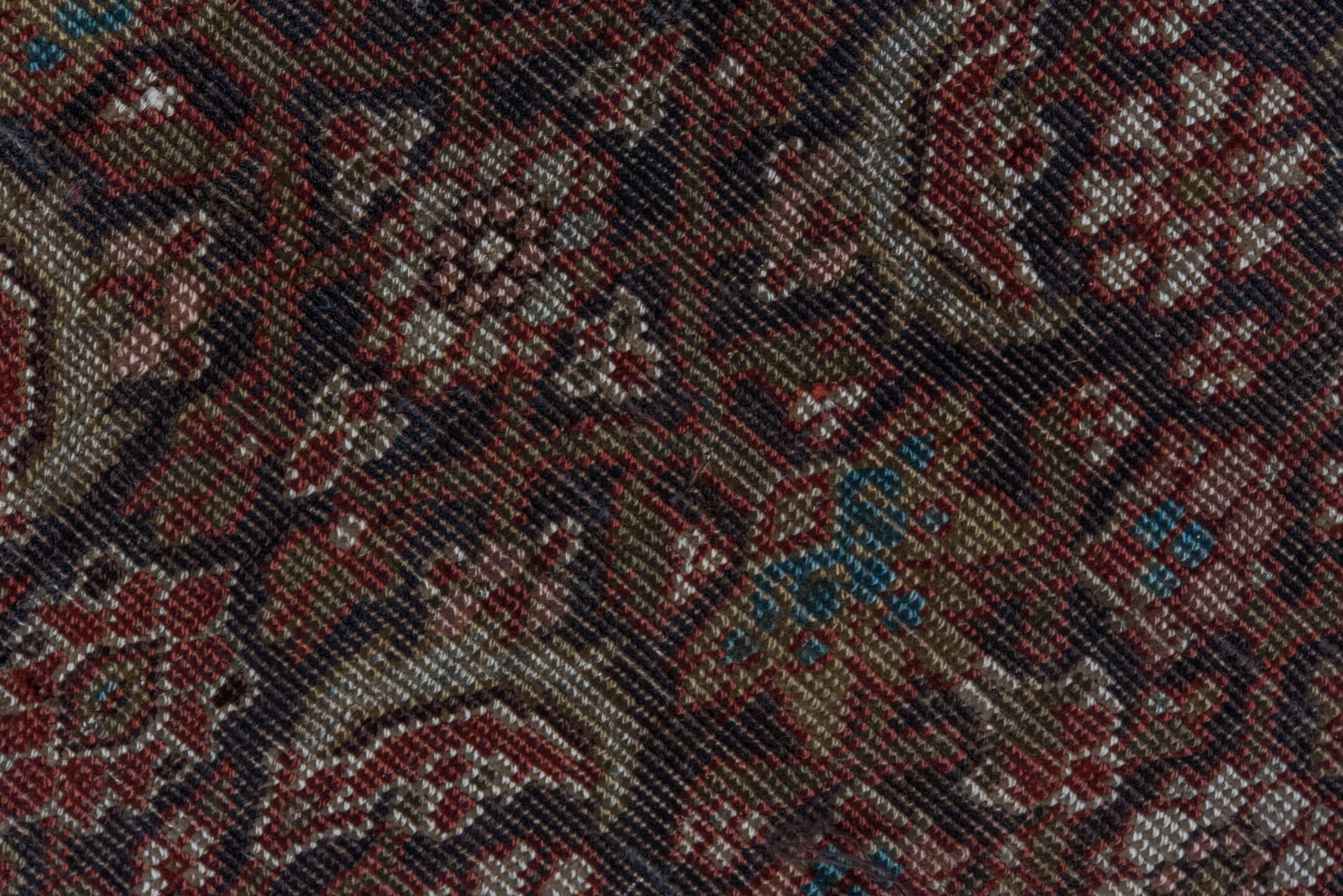 4' x 6' one-of-a-kind handmade antique Bidjar small size rug. Color palette: rust, brown, ivory, sage, rose, slate, burgundy