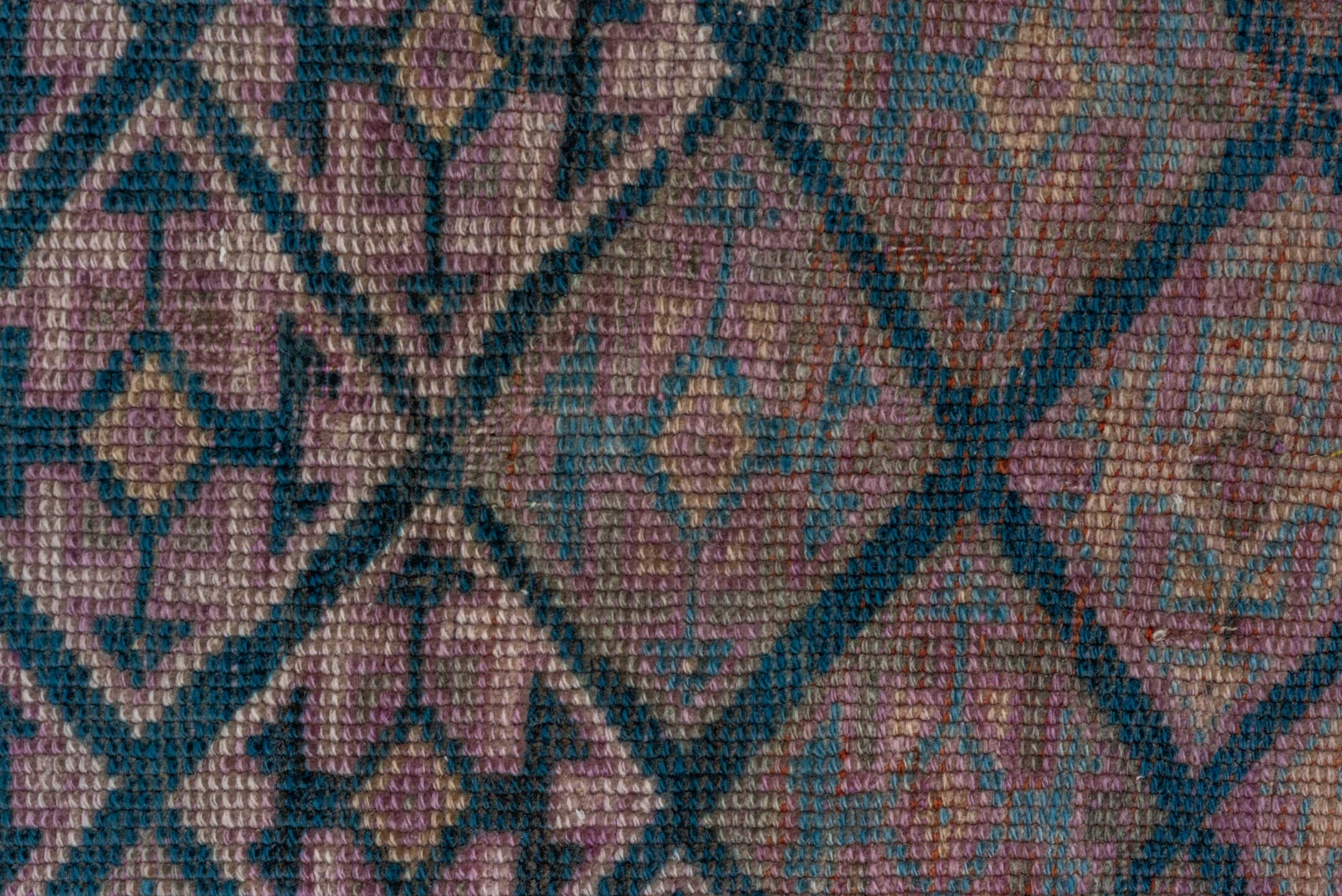 4' x 7' one-of-a-kind handmade antique Qashqai rug. Color palette: taupe, indigo, mauve, dusty rose, ivory, slate, camel